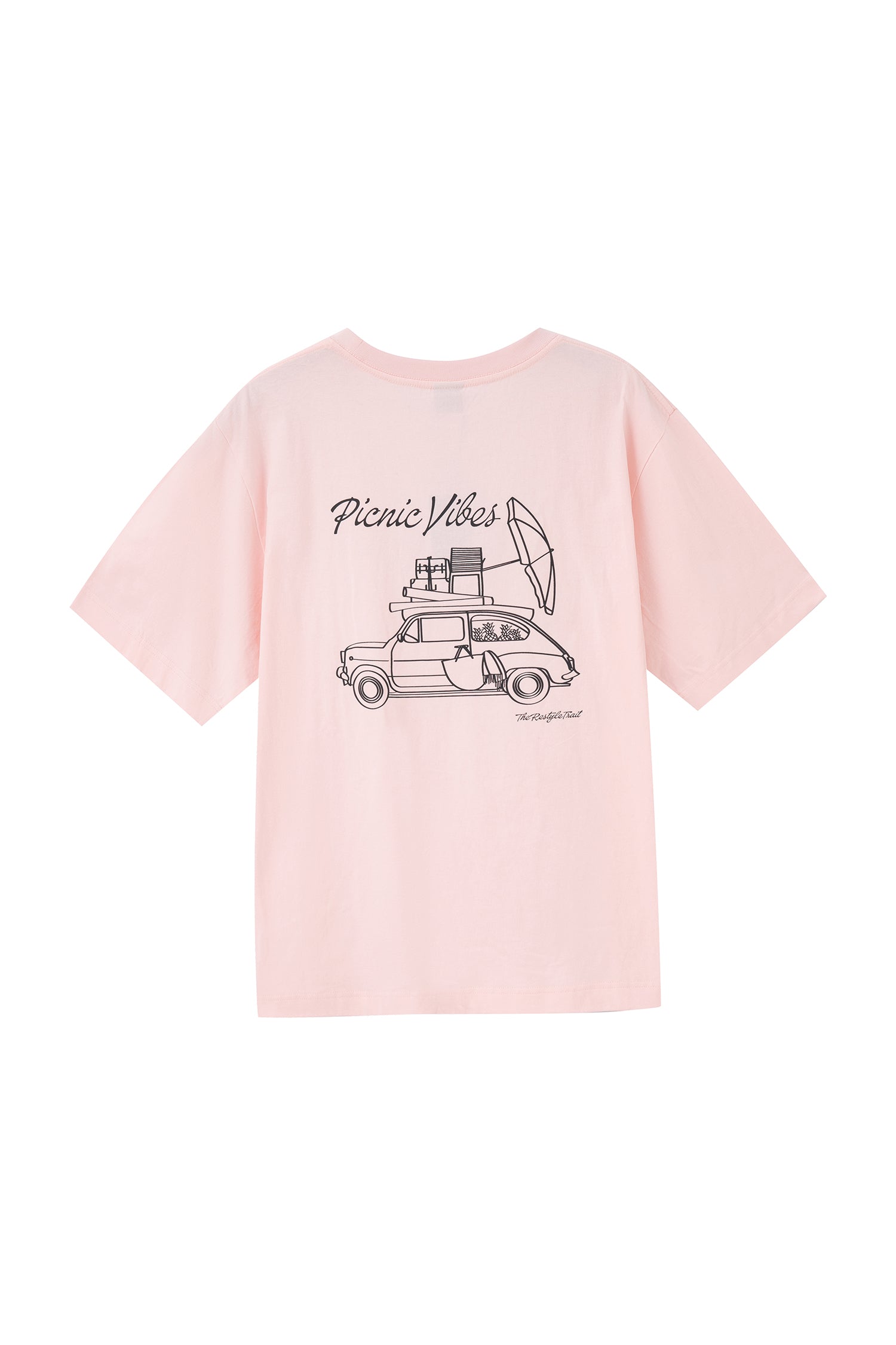 (A) Jersey "Picnic Vibes" Graphic Tee - Blush