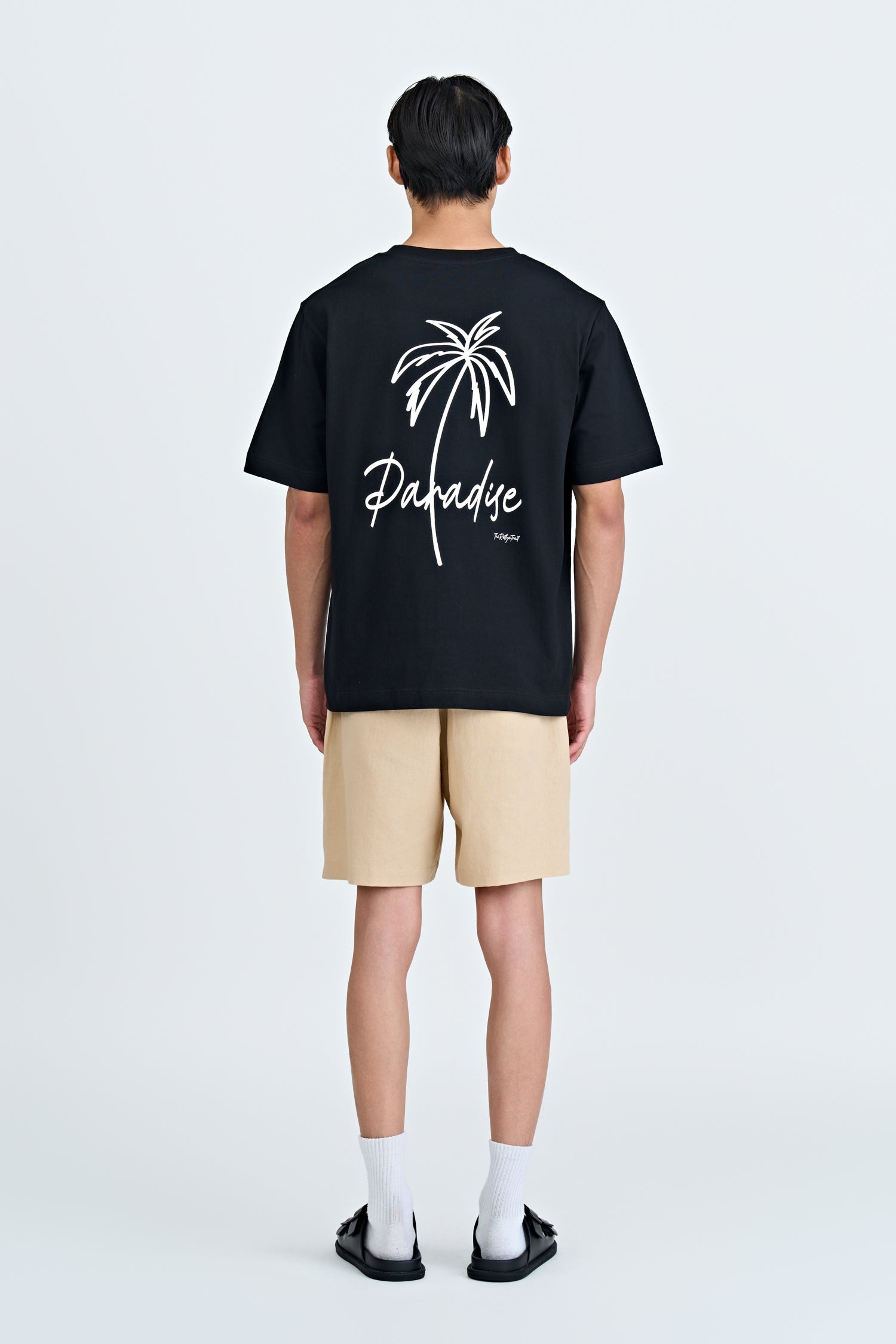 (A) Jersey "Paradise" Graphic Tee - Black