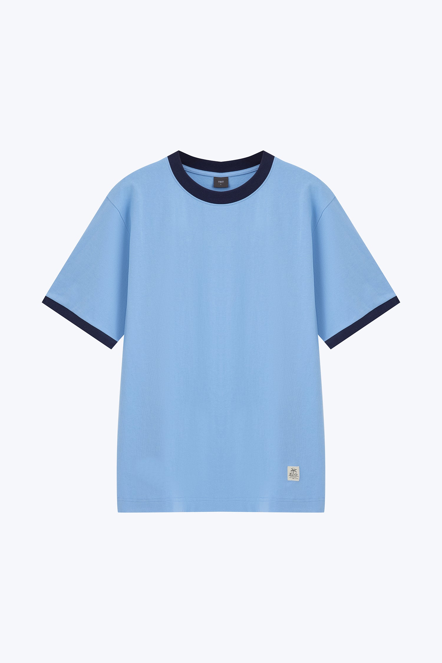 (A) Relaxed Fit Tee With Vacay Label - Sky Blue