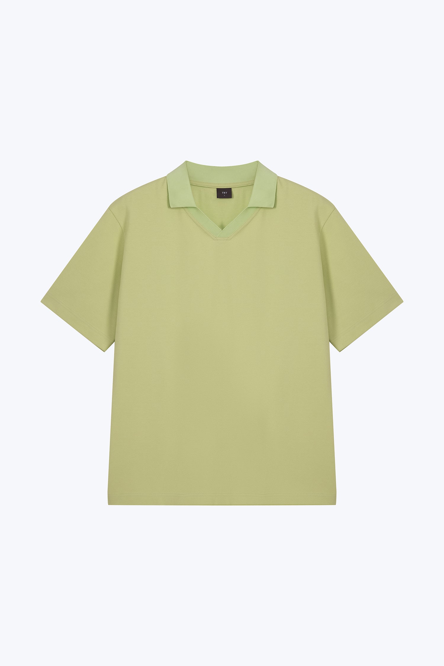 (B) Boxy Open Collar Polo - Pistachio