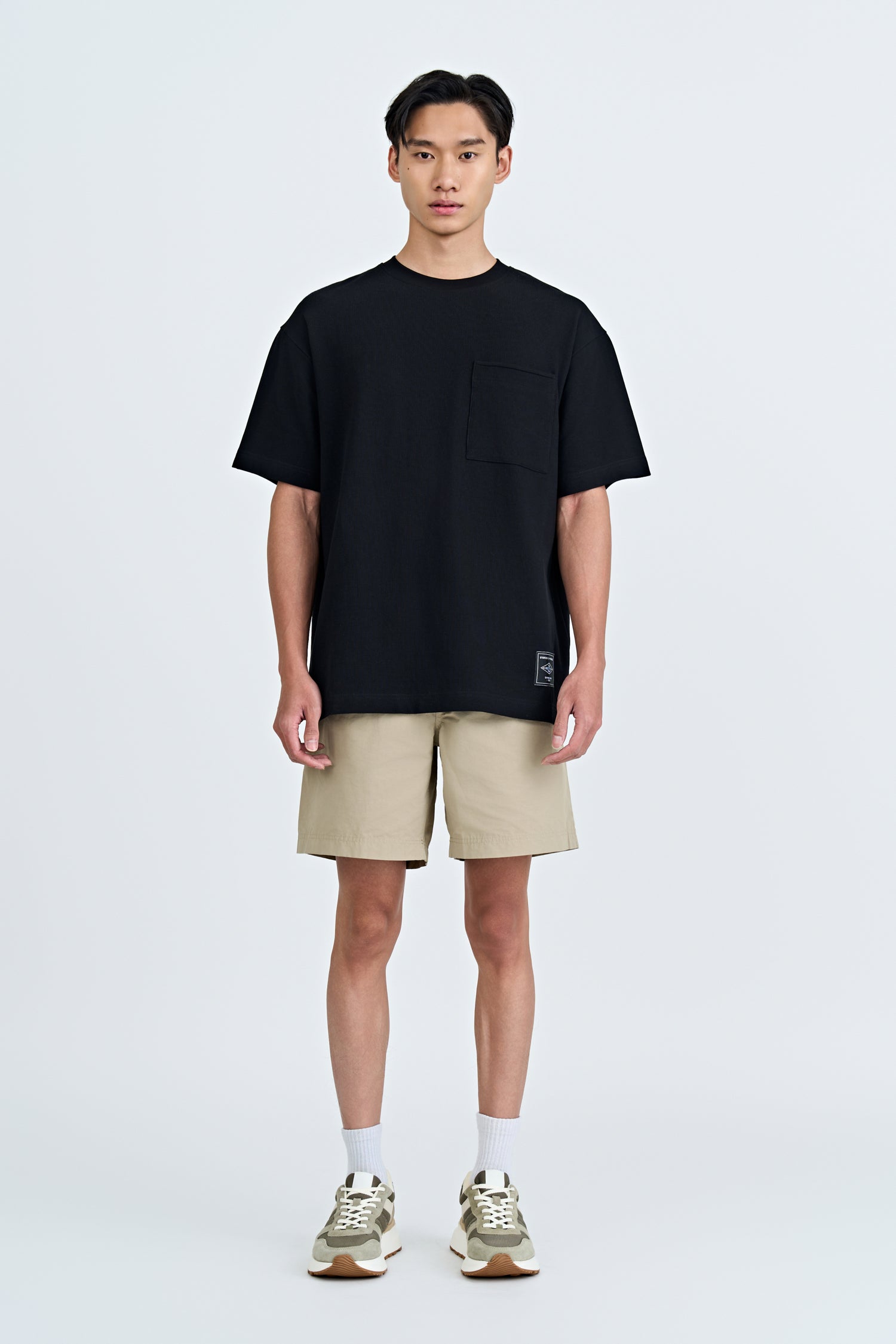 (C) Oversized Waffle Jersey Tee - Black
