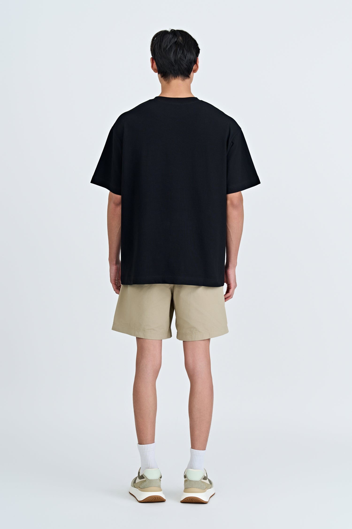 (C) Oversized Waffle Jersey Tee - Black