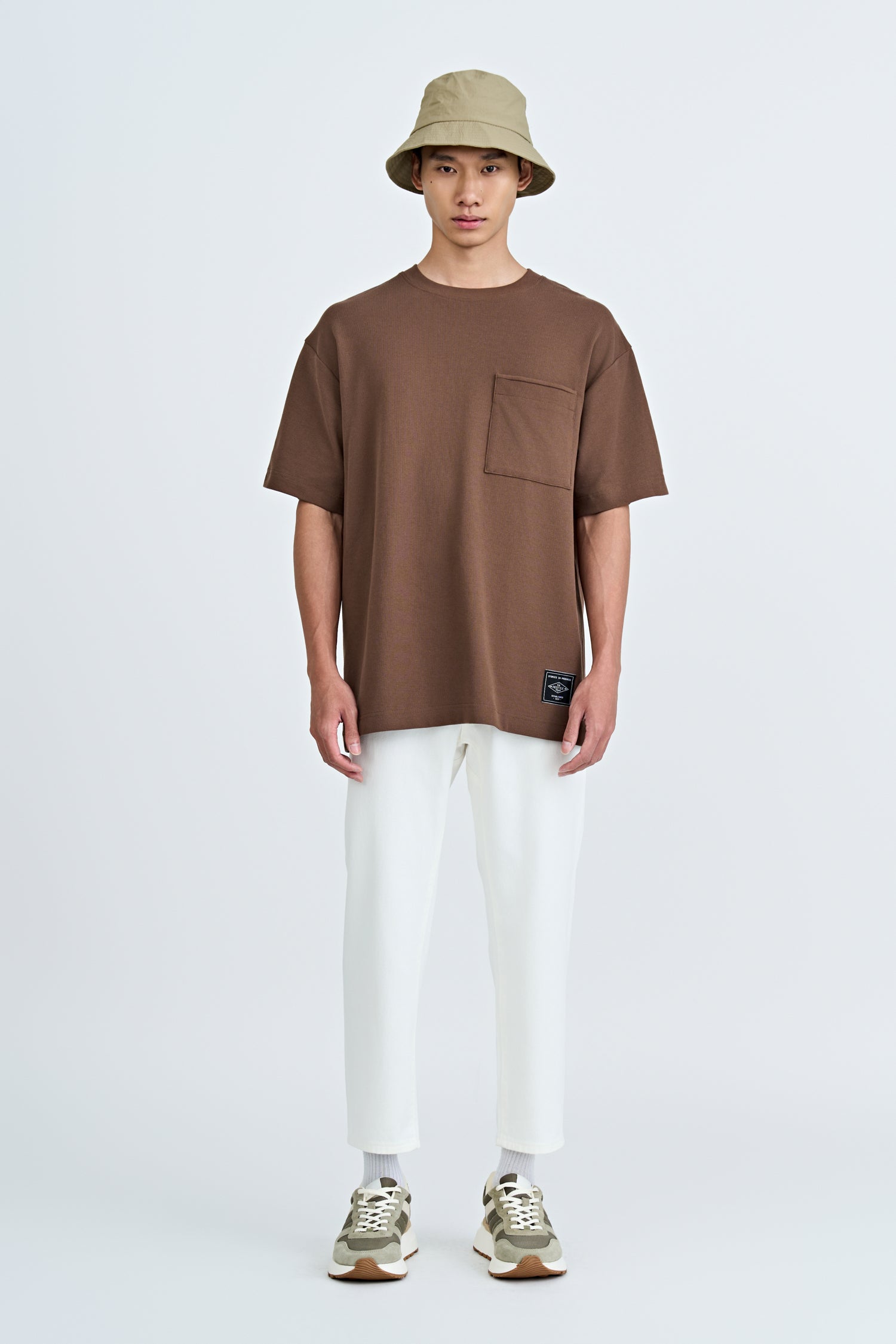 (C) Oversized Waffle Jersey Tee - Coffee