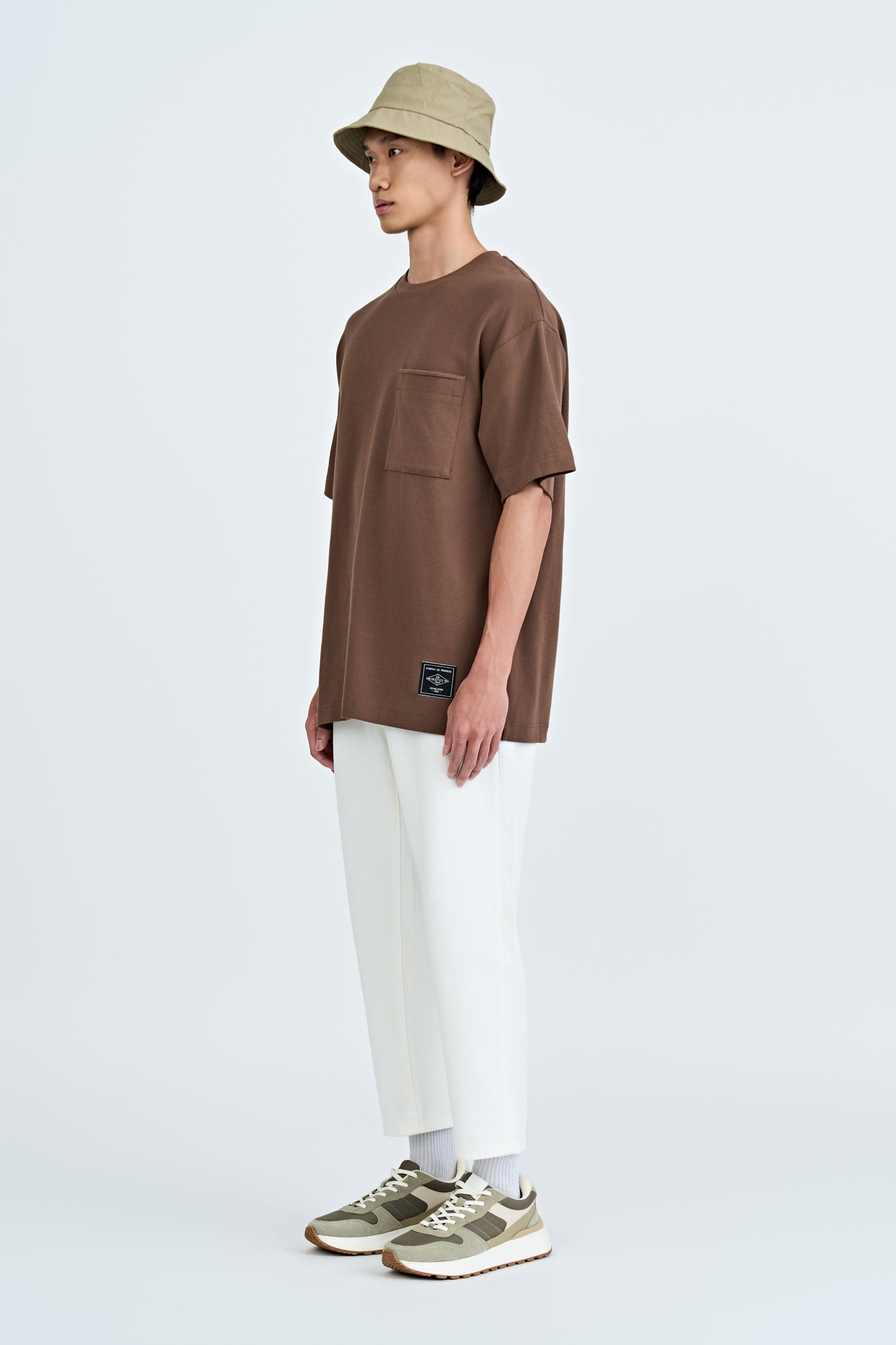 (C) Oversized Waffle Jersey Tee - Coffee