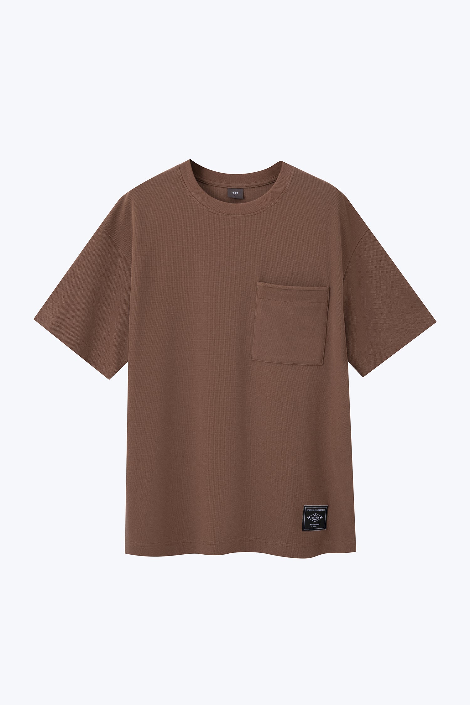 (C) Oversized Waffle Jersey Tee - Coffee