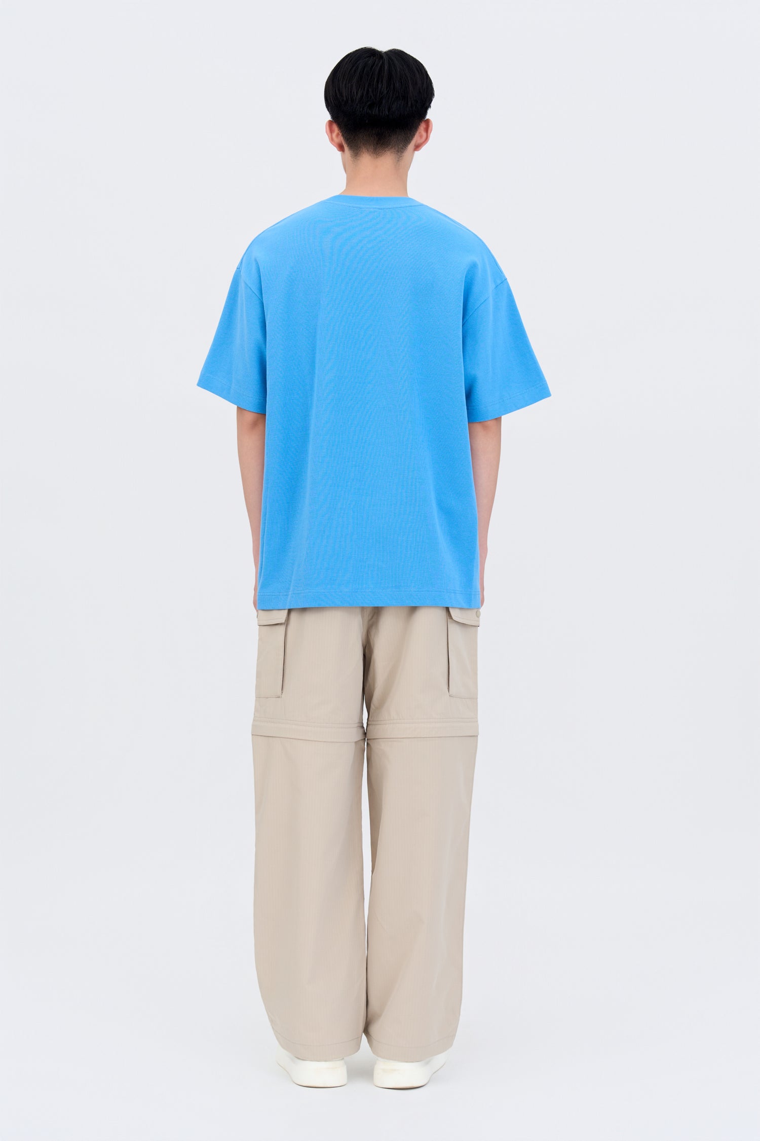 (C) Oversized Waffle Jersey Tee - Dusty Blue