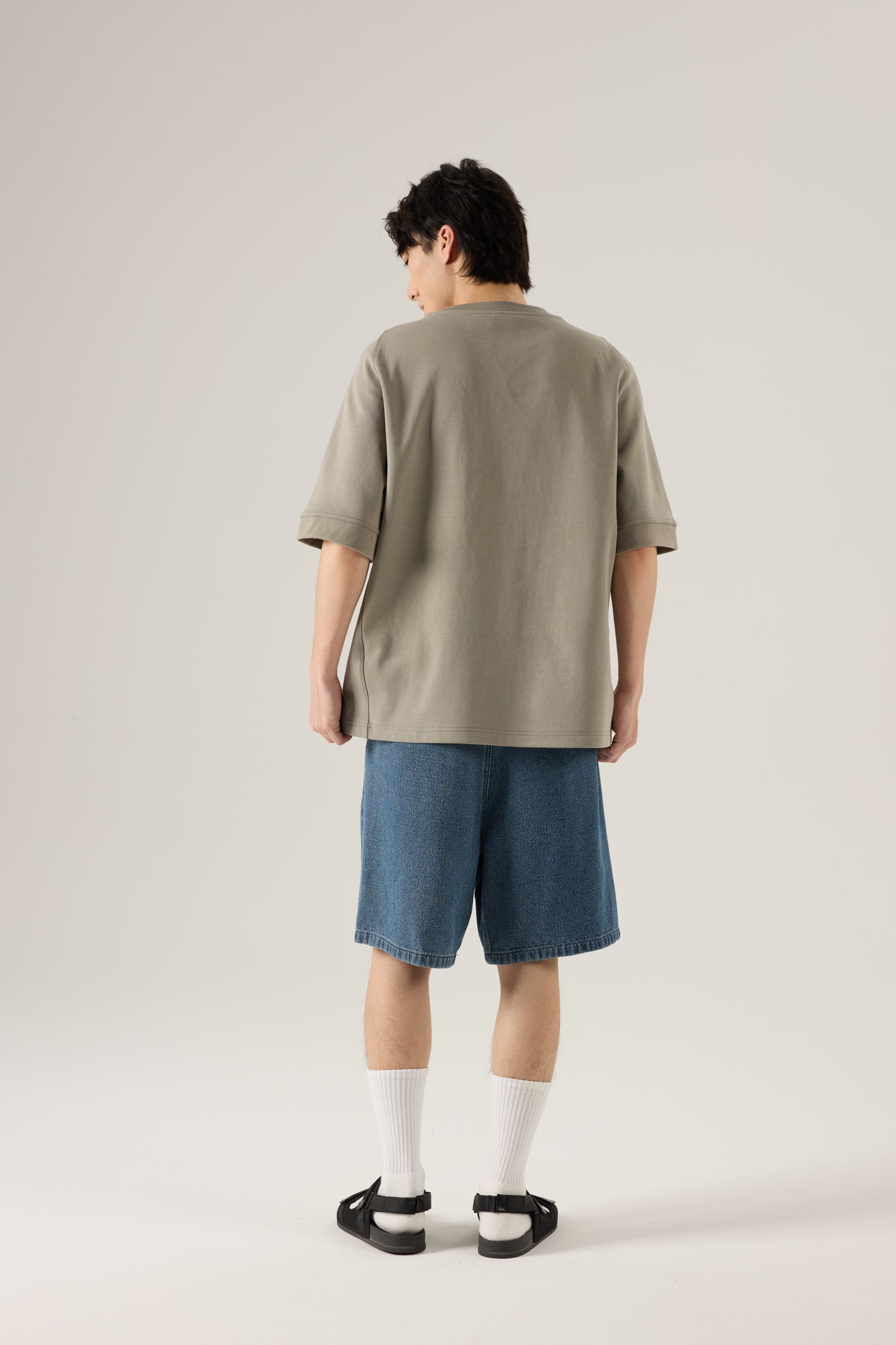 Oversized Panel Tee - Gunmetal
