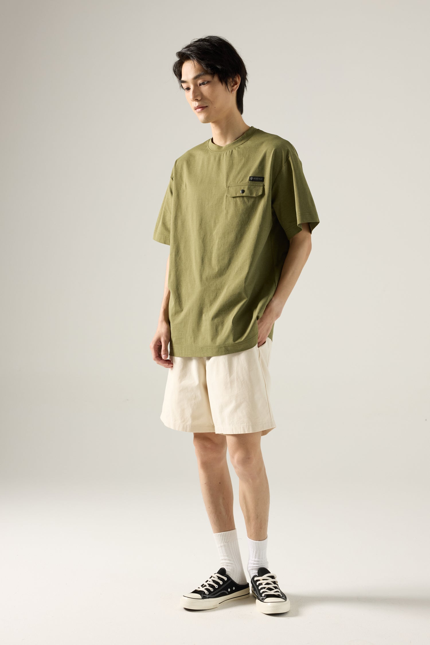 (C) Flap Pocket Tee - Olive