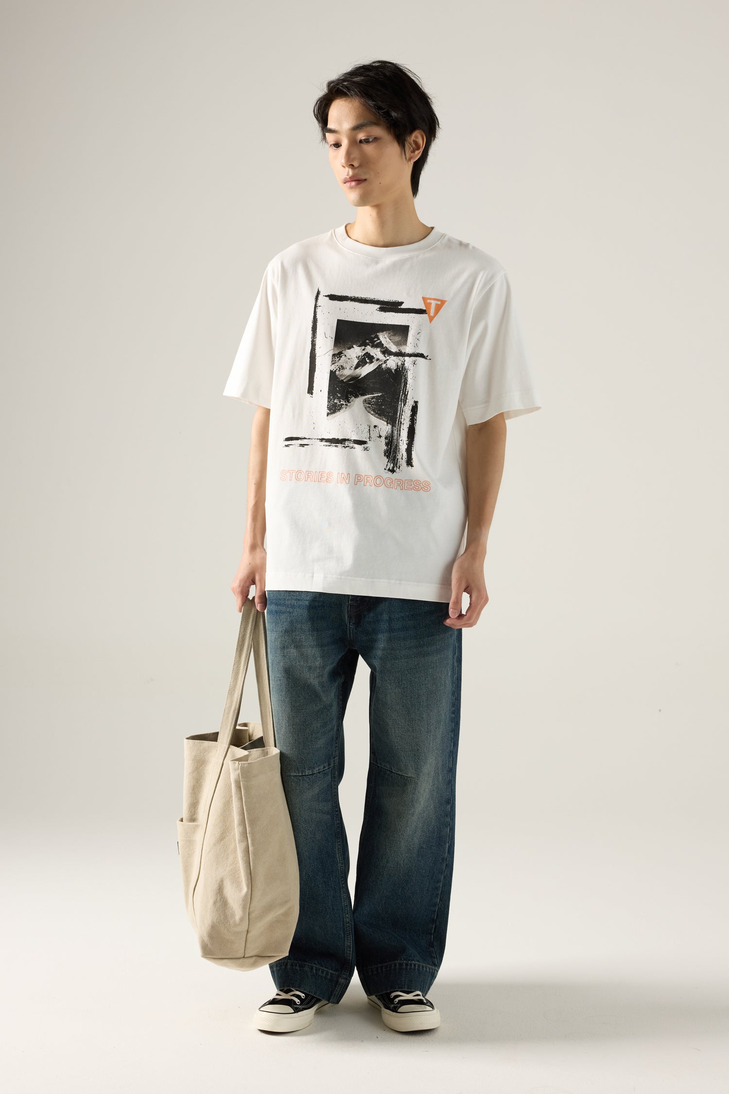 (A) Mountain Frame Graphic Tee - Cream