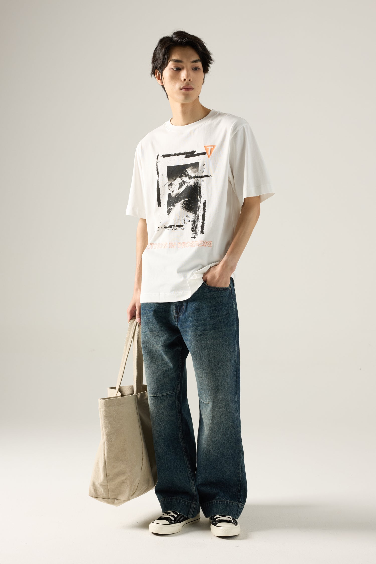 (A) Mountain Frame Graphic Tee - Cream