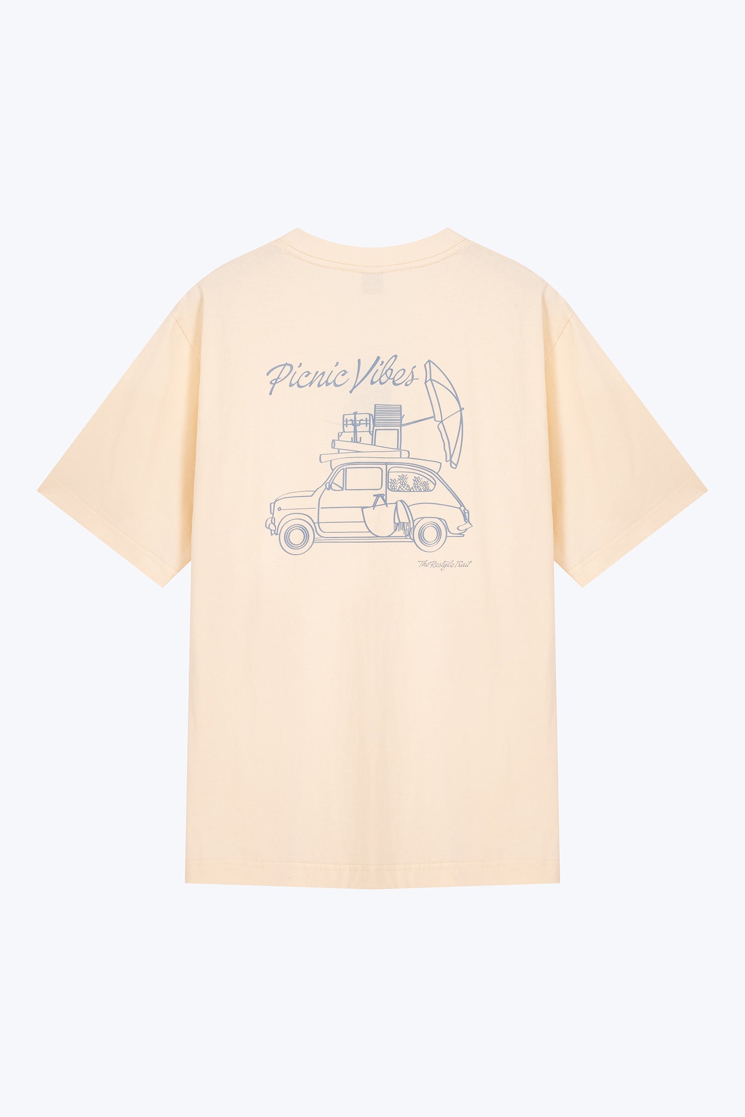 Jersey "Picnic Vibes" Graphic Tee - Beige