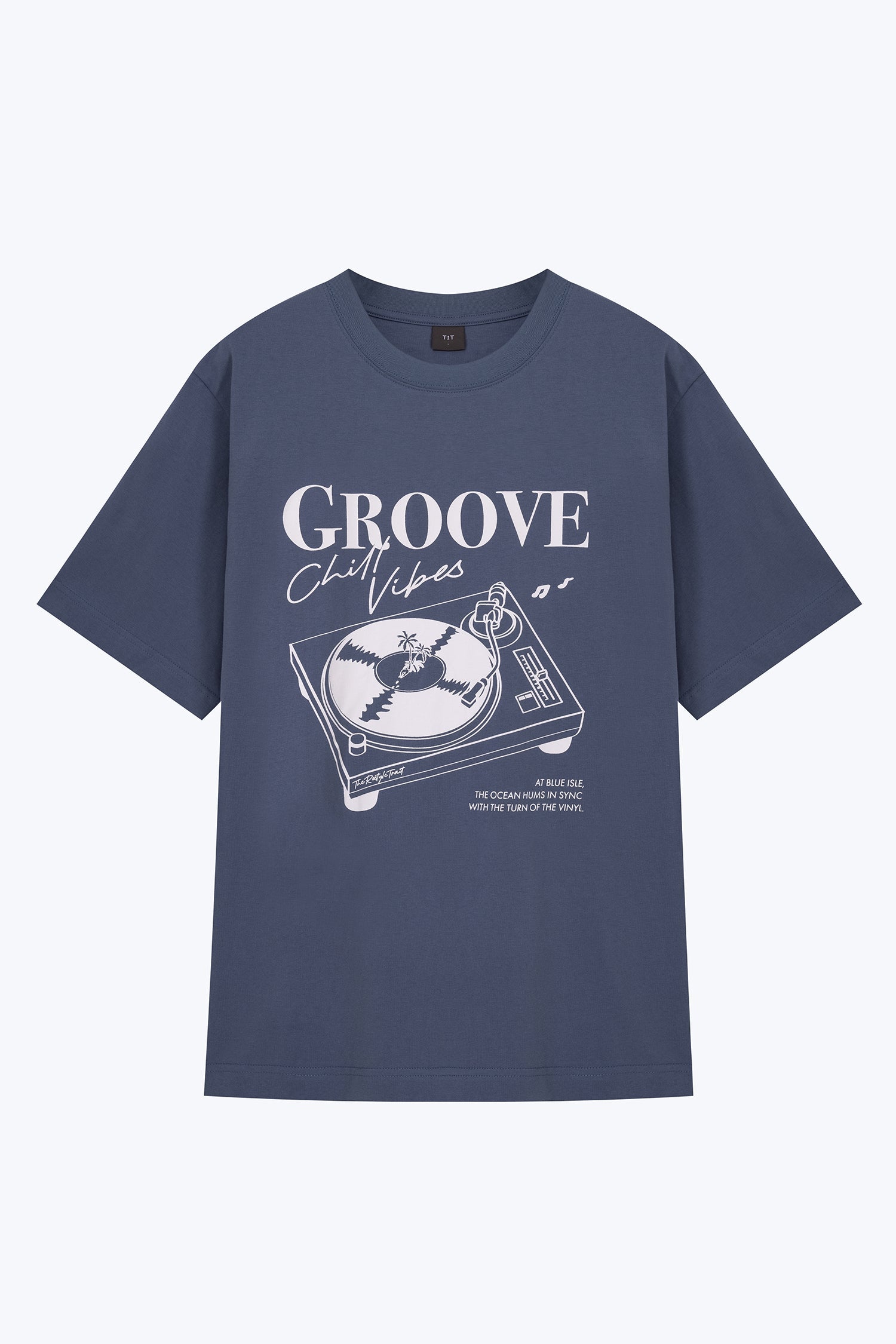 Jersey "Groove" Graphic Tee - Steel Blue