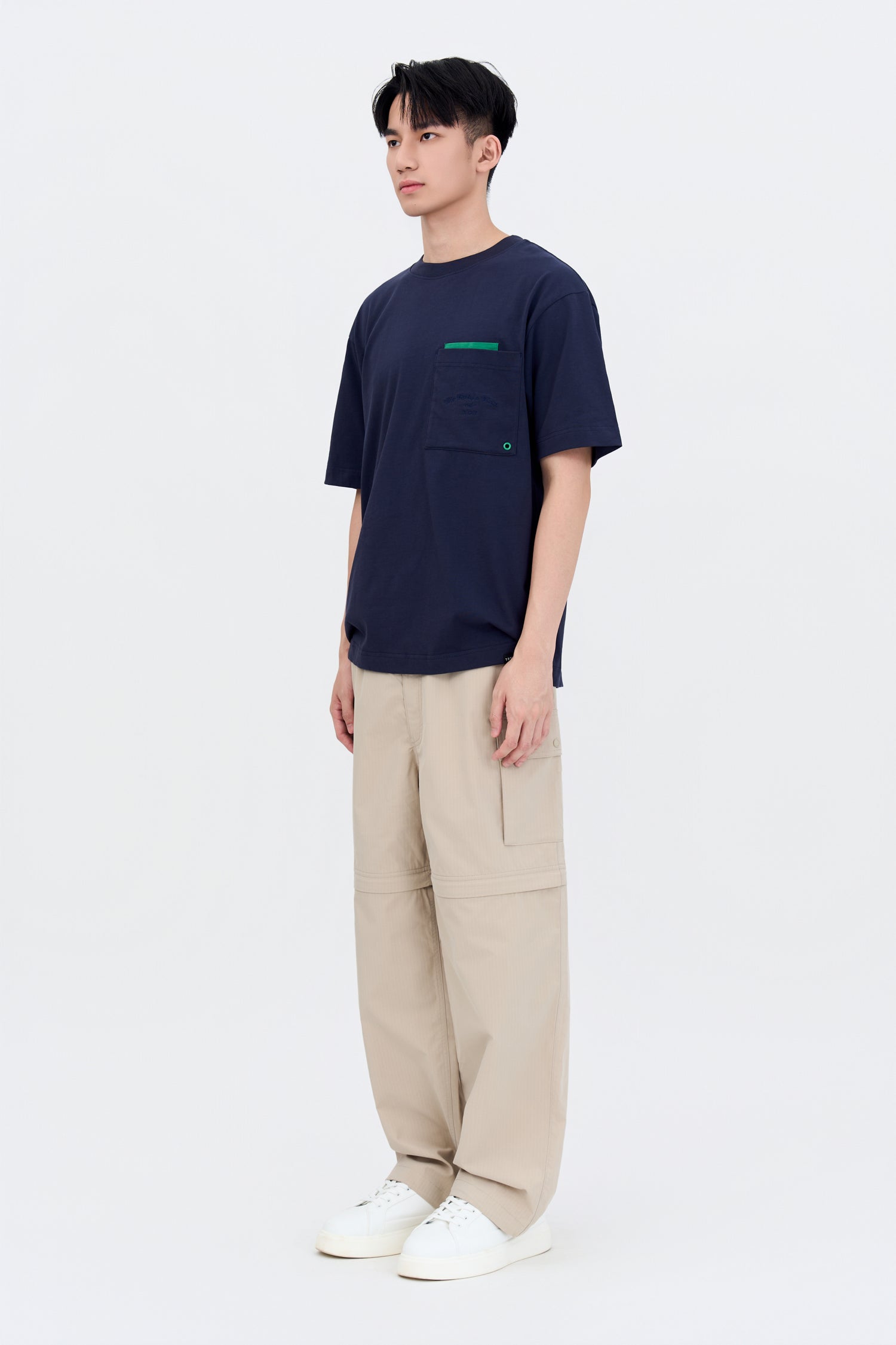 (B) Double Pocket Tee - Navy