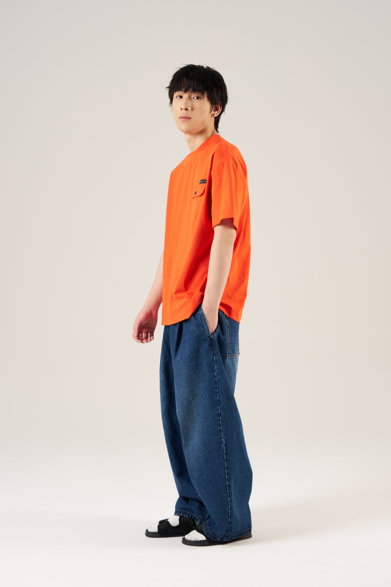 (C) Flap Pocket Tee - Vermillion