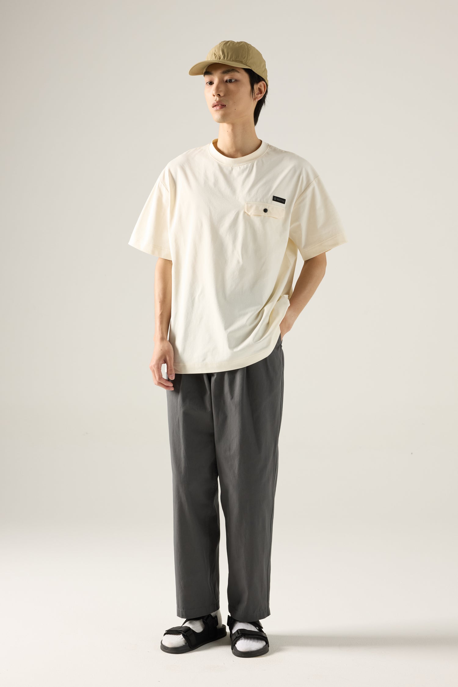 (C) Flap Pocket Tee - White