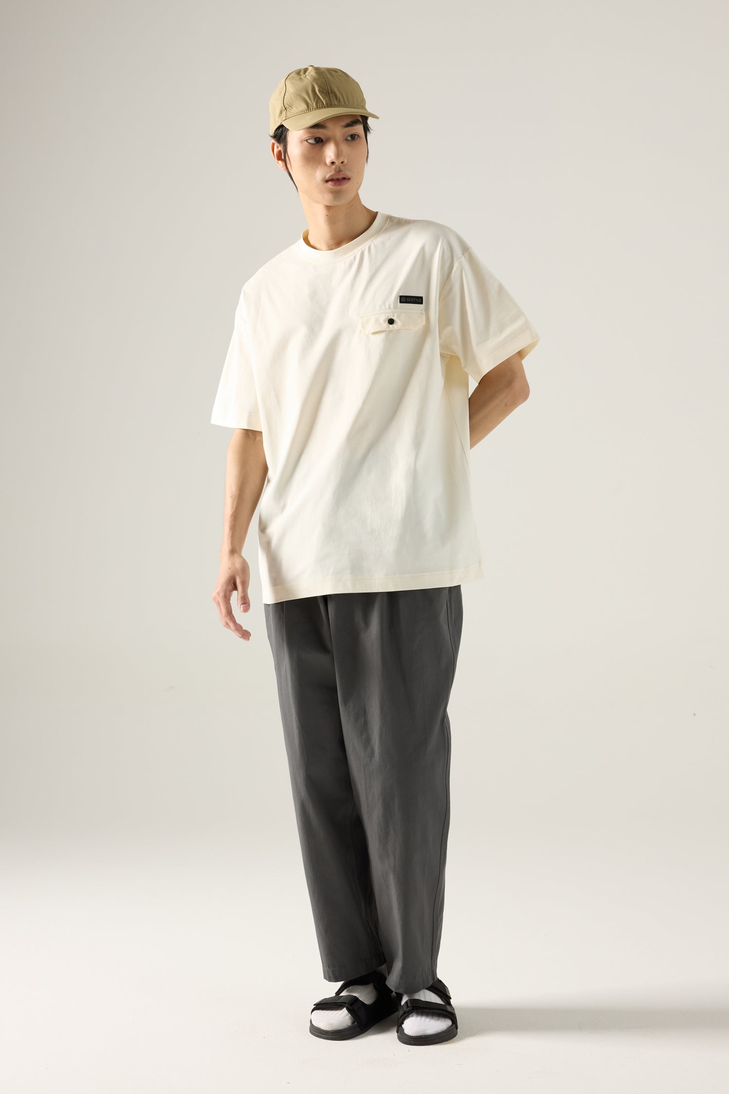 (C) Flap Pocket Tee - White