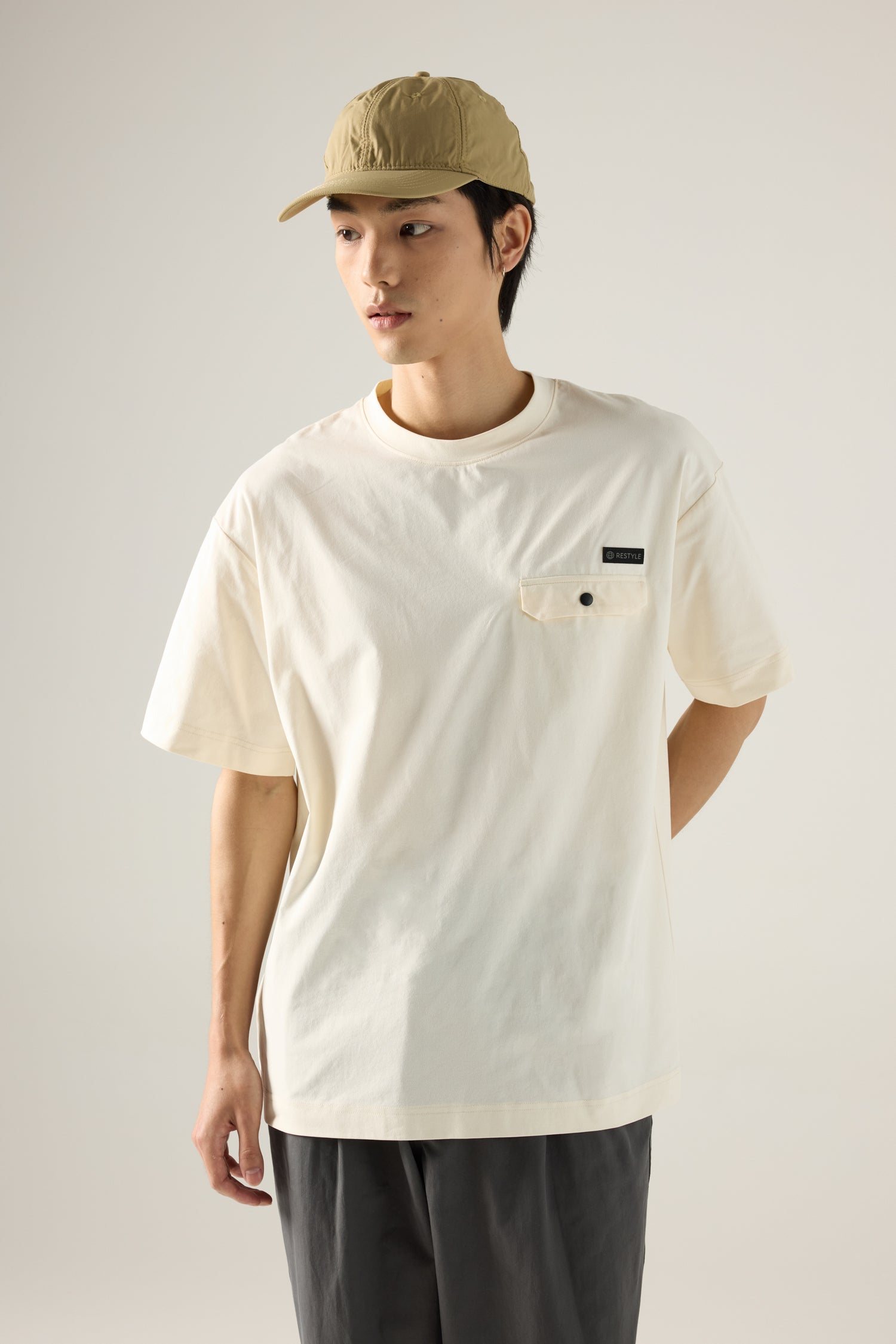 (C) Flap Pocket Tee - White