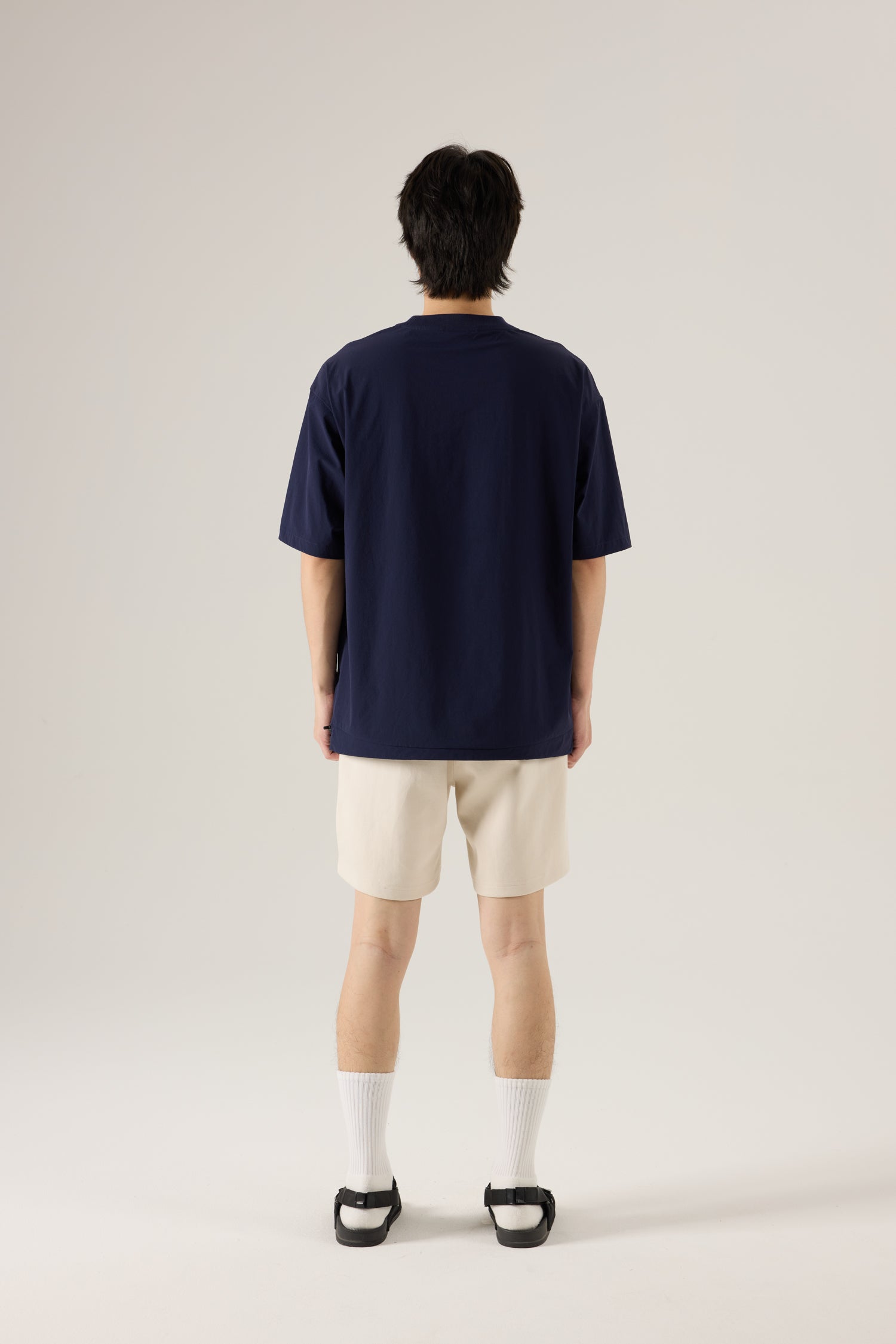 (C) Utility Panel Drawstring Tee - Navy