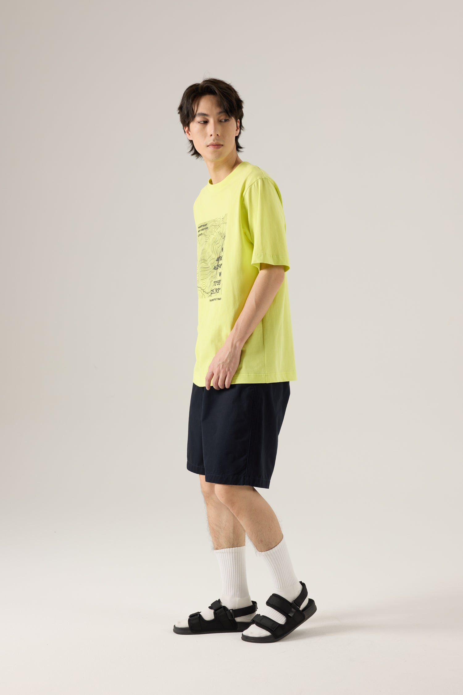 (A) Mapped Terrain Graphic Tee - Chartreuse
