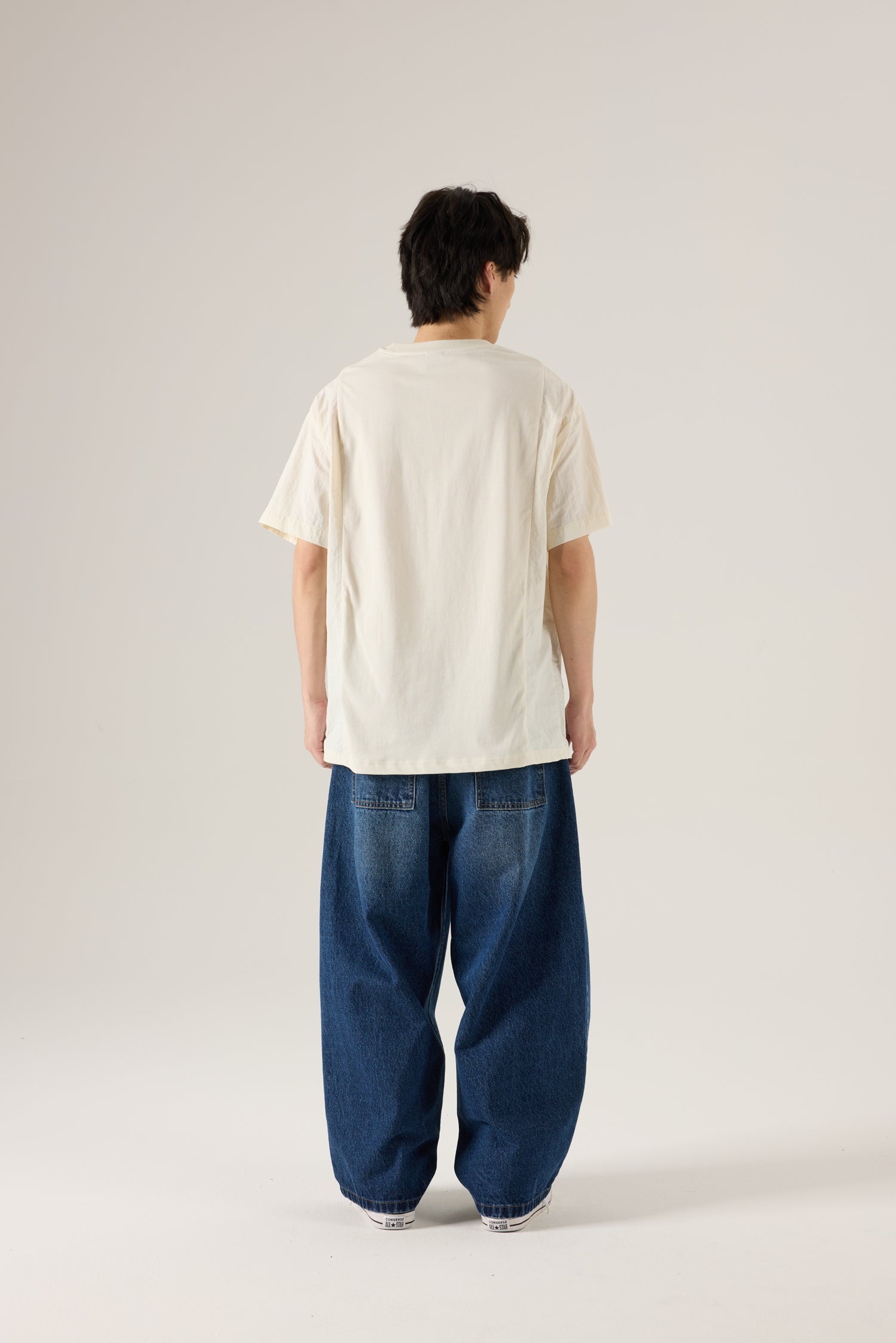 (C) Panelled Oversized Tee - Cream