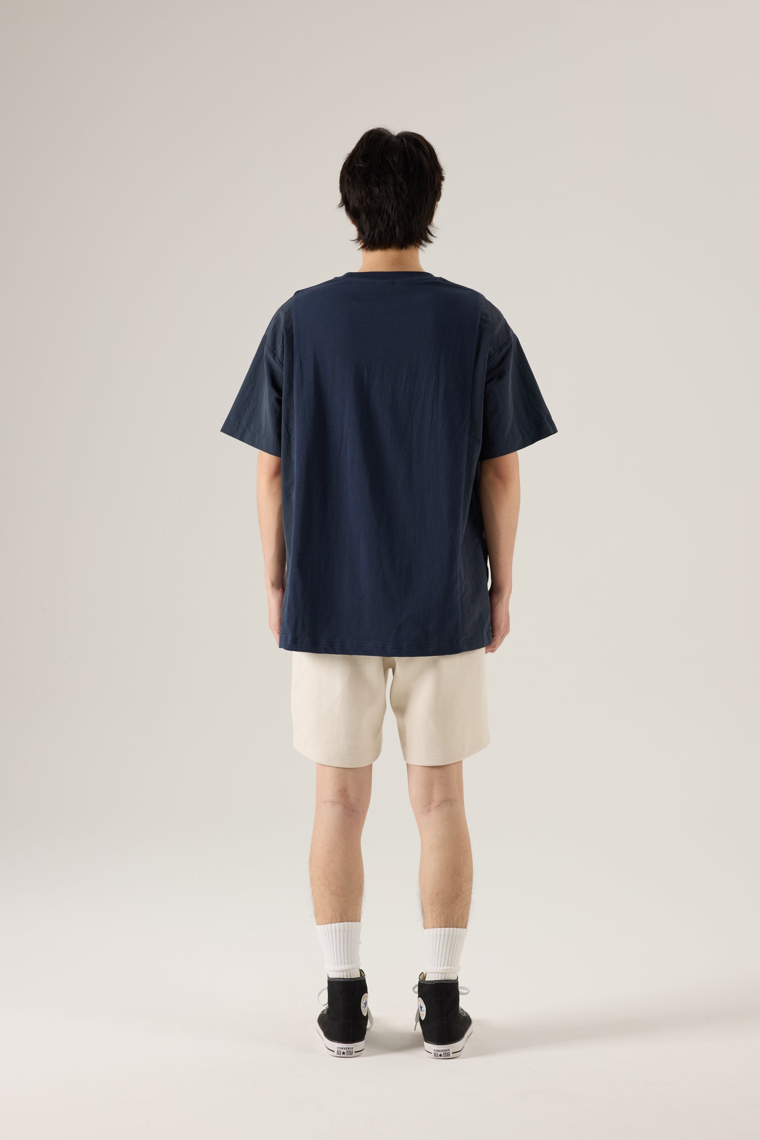 (C) Panelled Oversized Tee - Navy