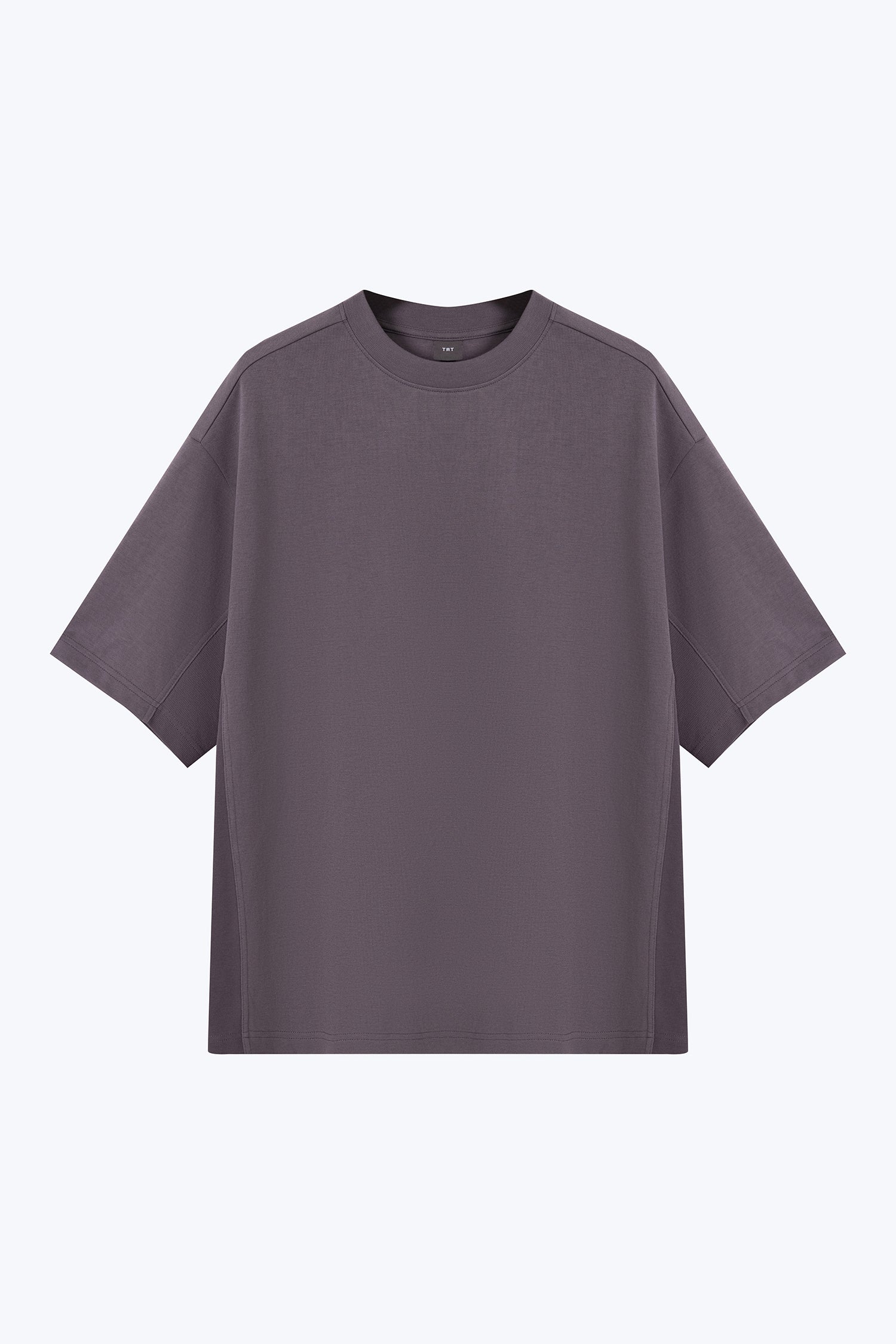(C) Oversized Waffle Panel Tee - Charcoal