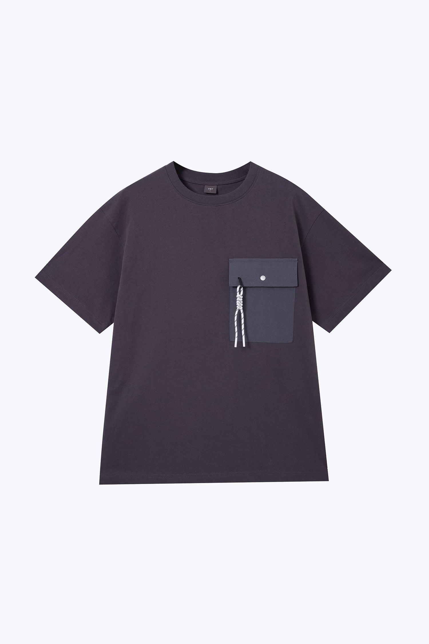 (C) Oversized Utility Pocket Tee - Charcoal