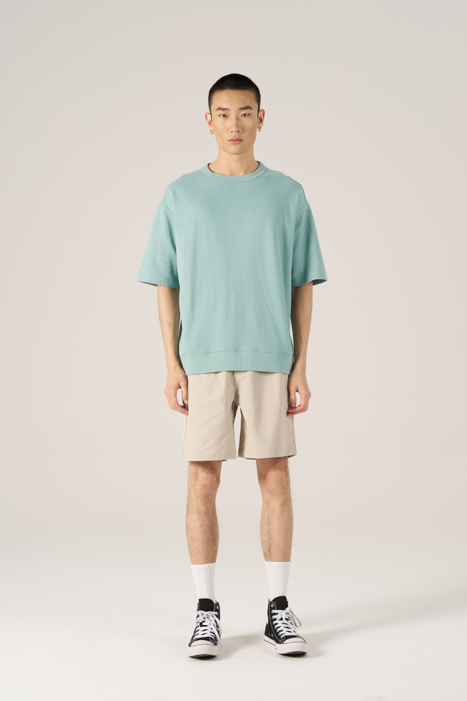 (C) Oversized Twill Jersey Tee - Mint