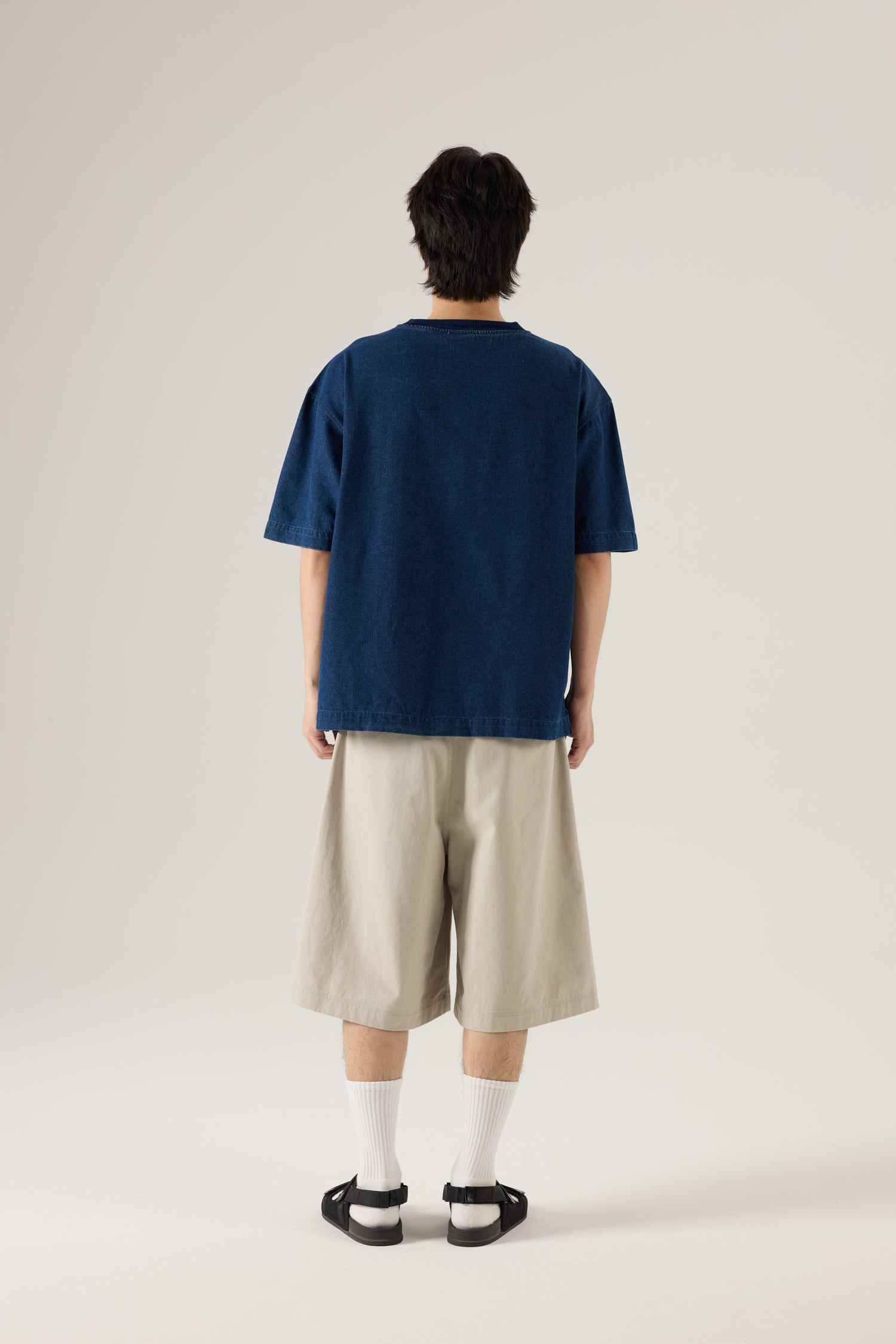 (C) Oversized Denim Pocket Tee - Dark Denim