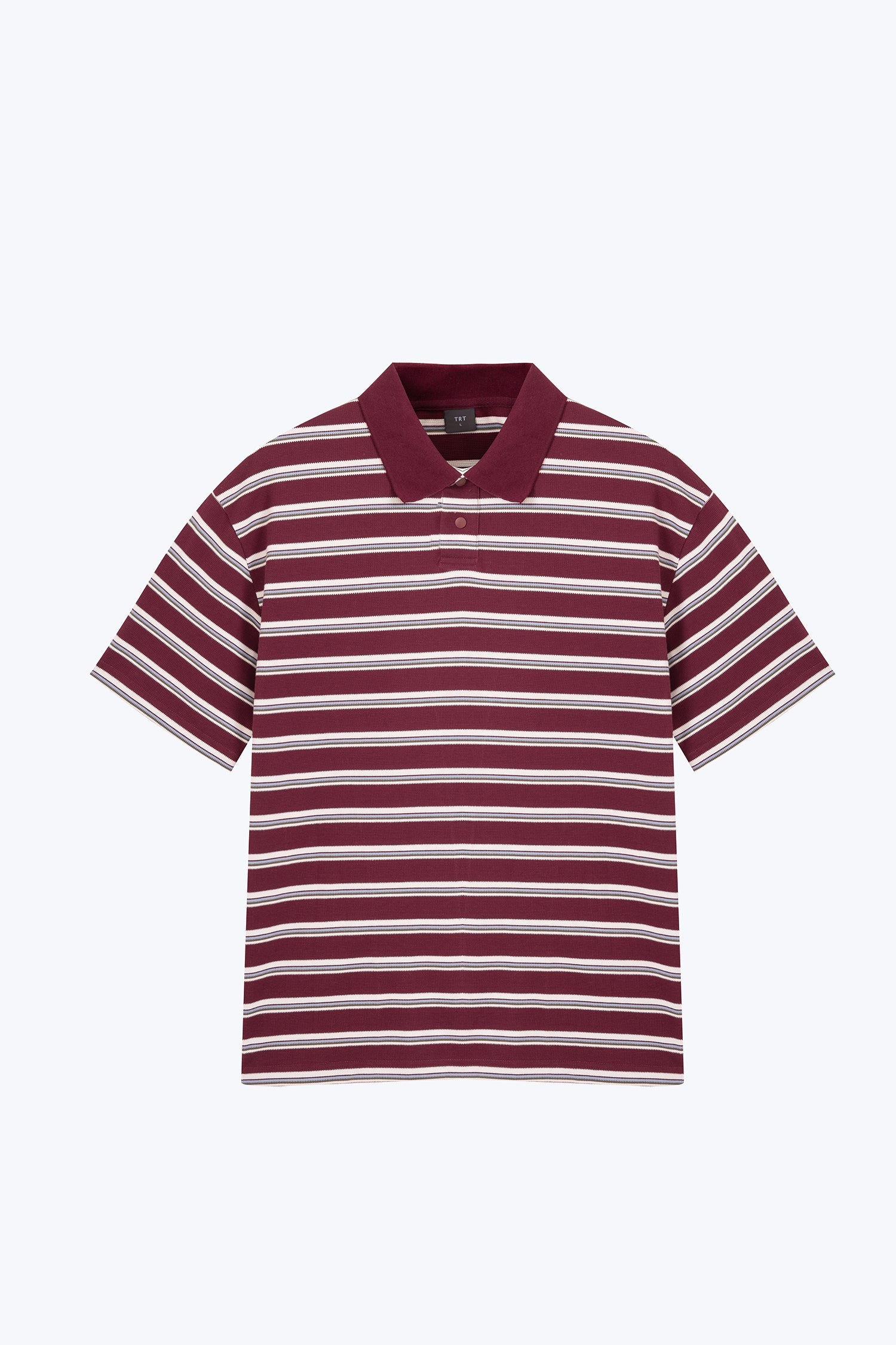 Striped Polo Tee - Stripes Dark Plum