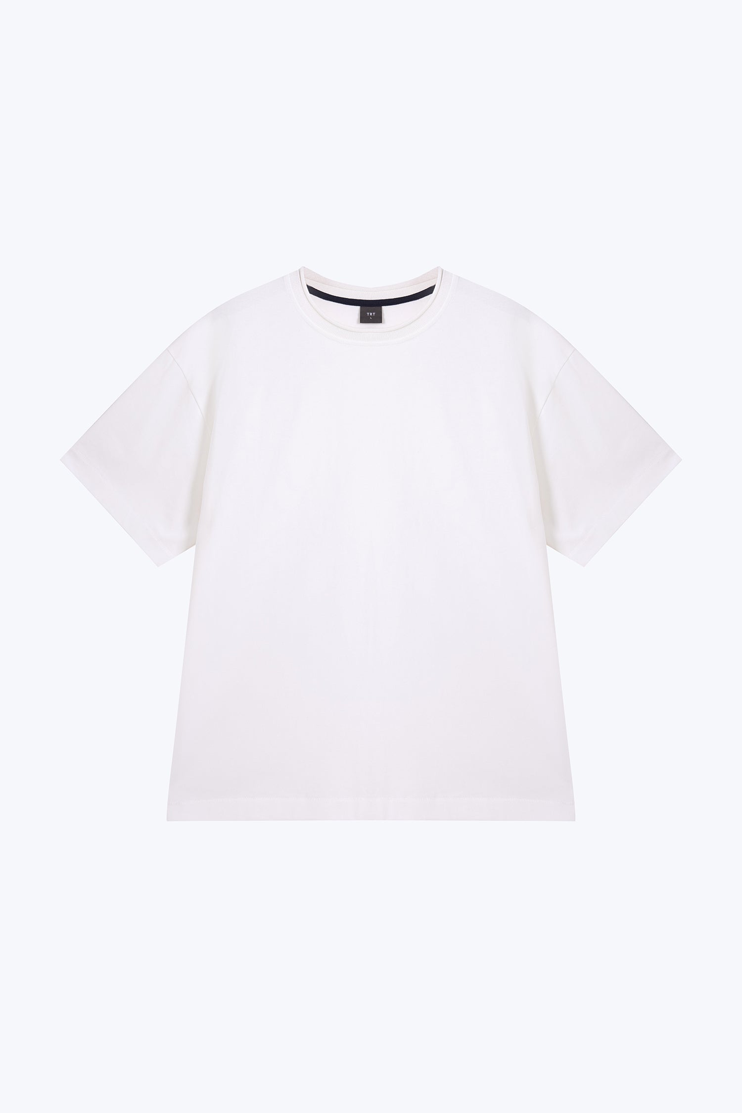 (C) Rolled Neckline Oversized Tee - Cream