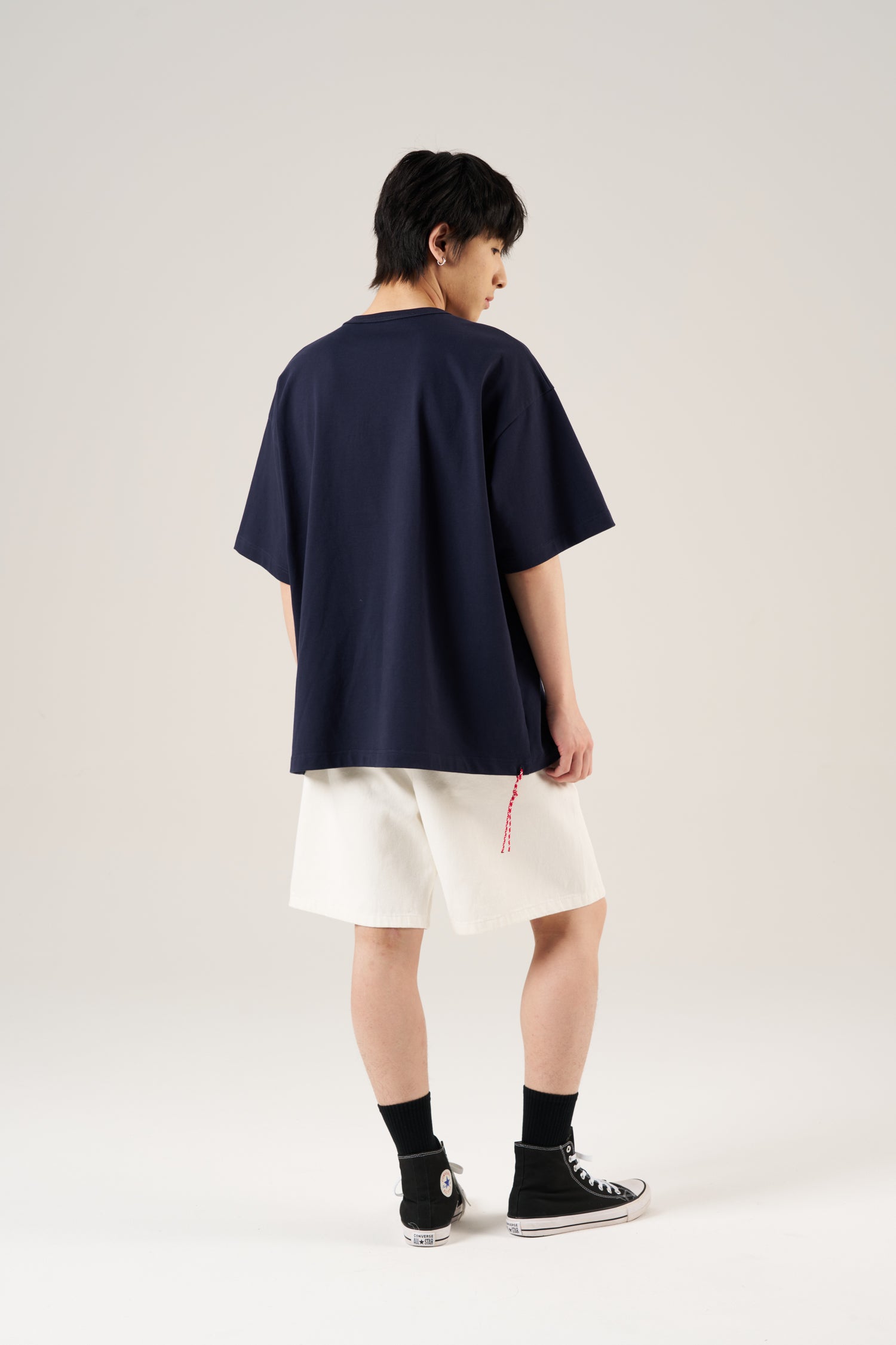 Oversized Paracord Tee - Navy