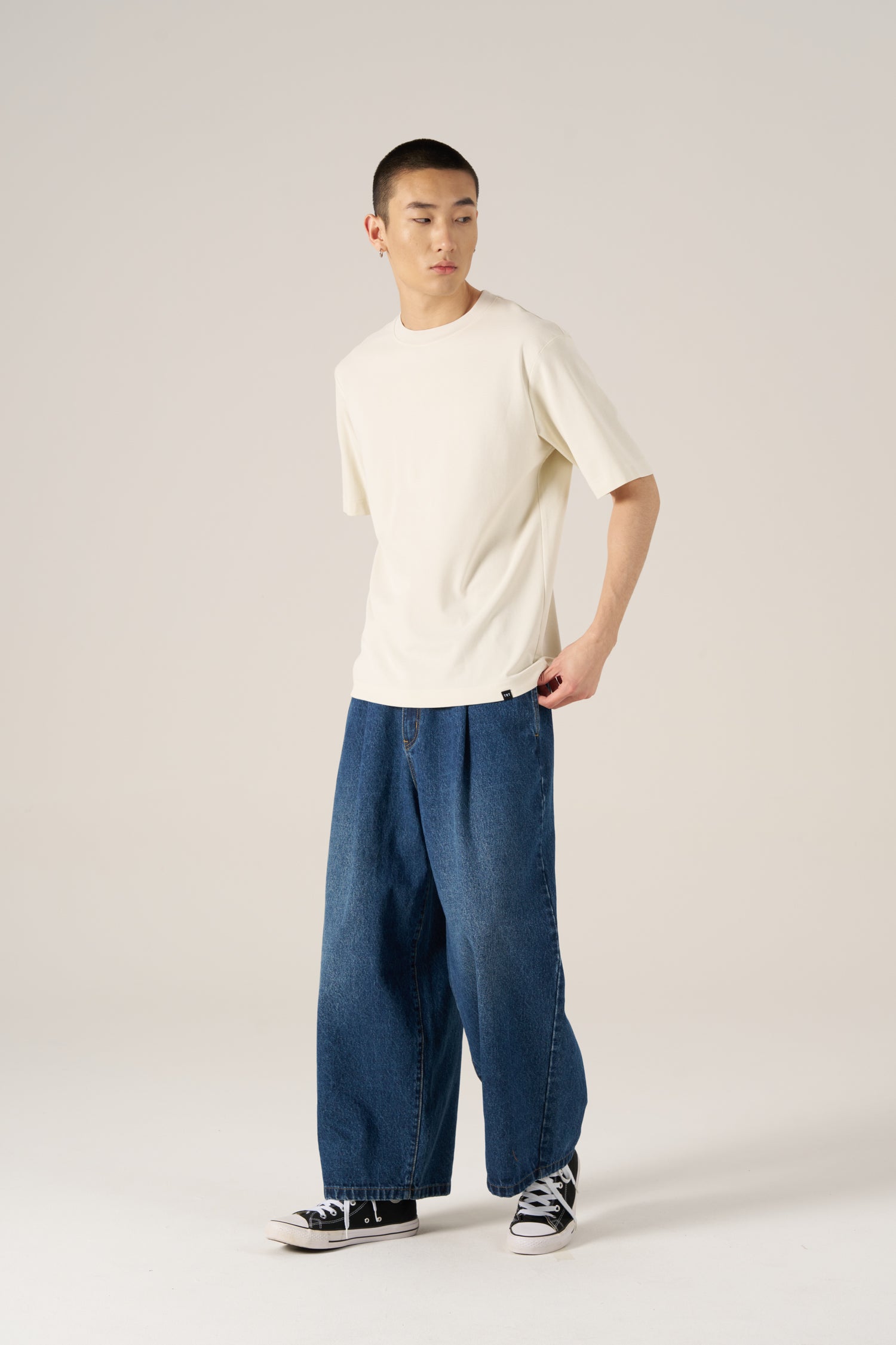 (A) Crew Neck Tee - Light Grey