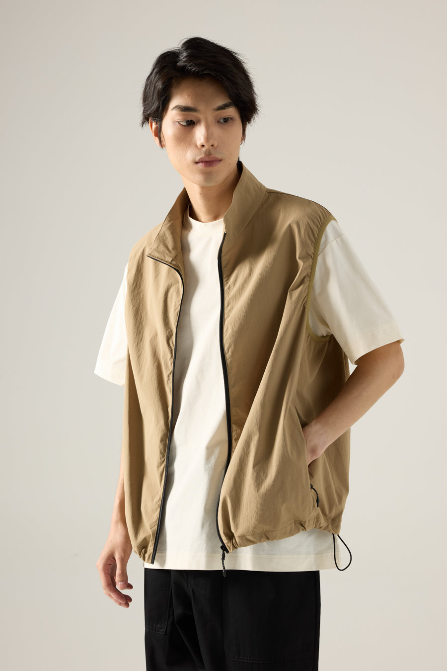 Zip-Up Utility Vest - Olive