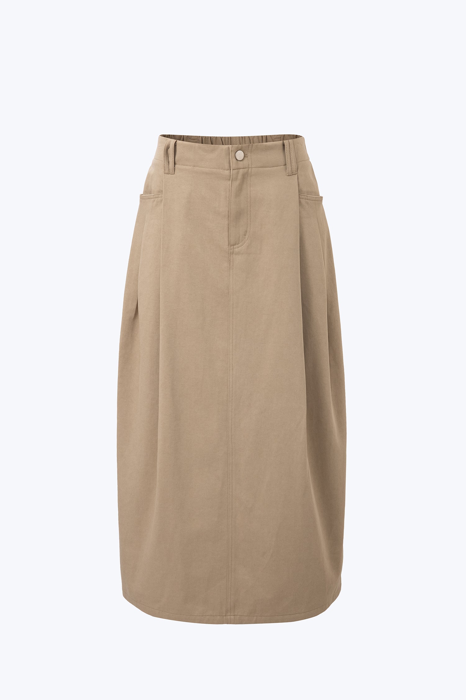 Pleated Cocoon Skirt - Cocoa