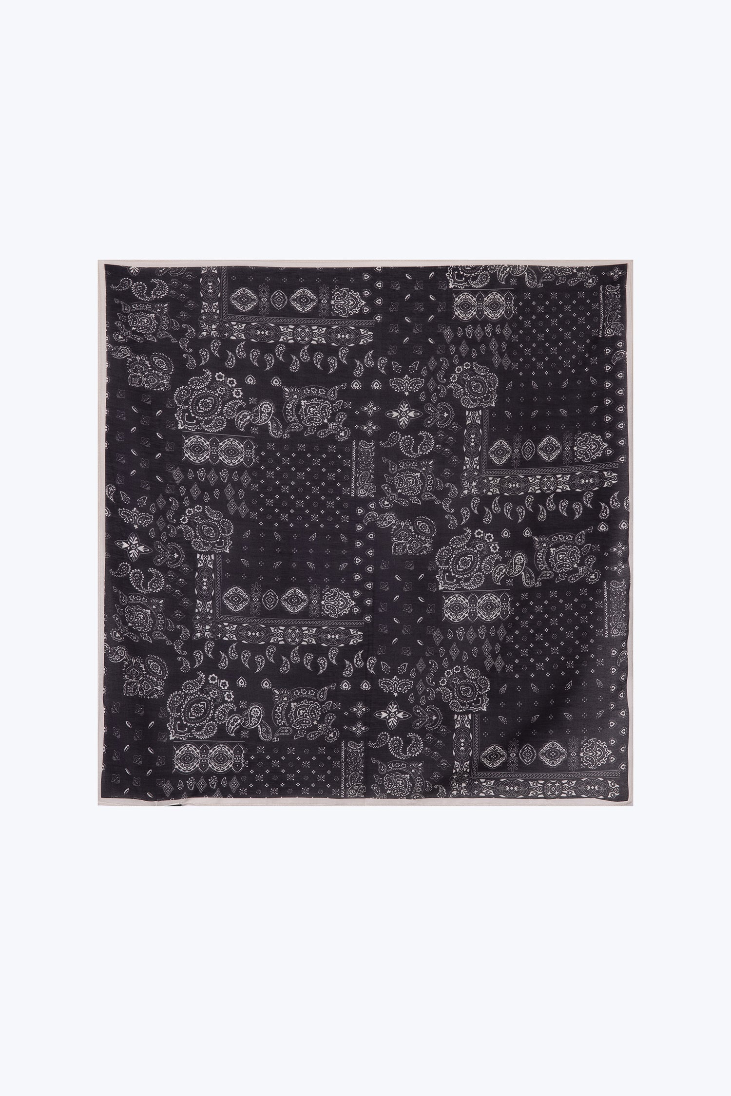 Paisley Square Scarf - Black
