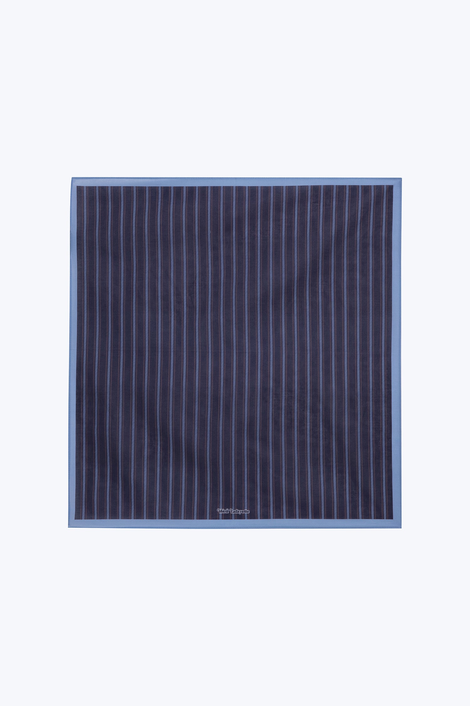 Striped Square Scarf - Blue