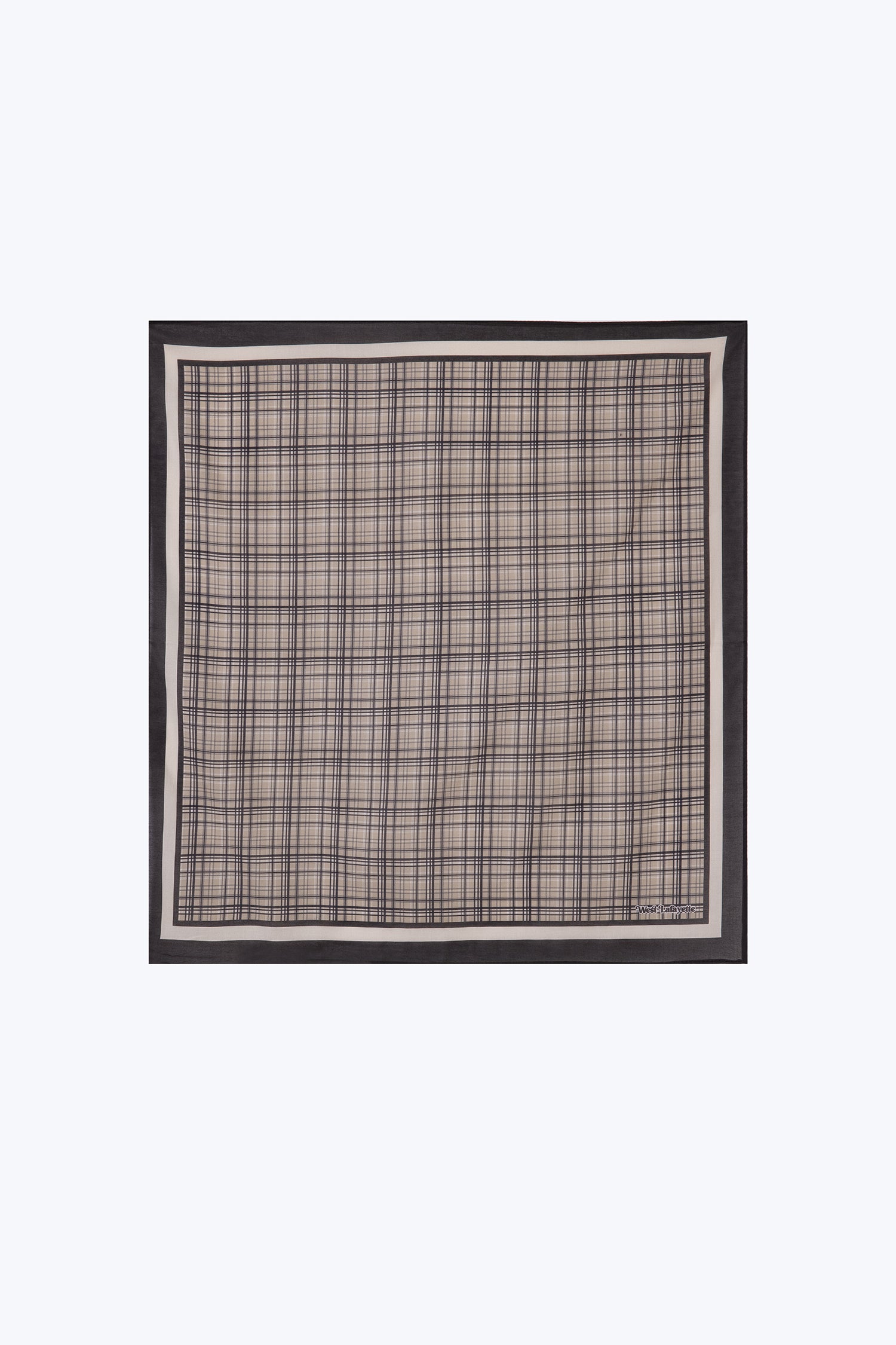 Checkered Square Scarf - Black