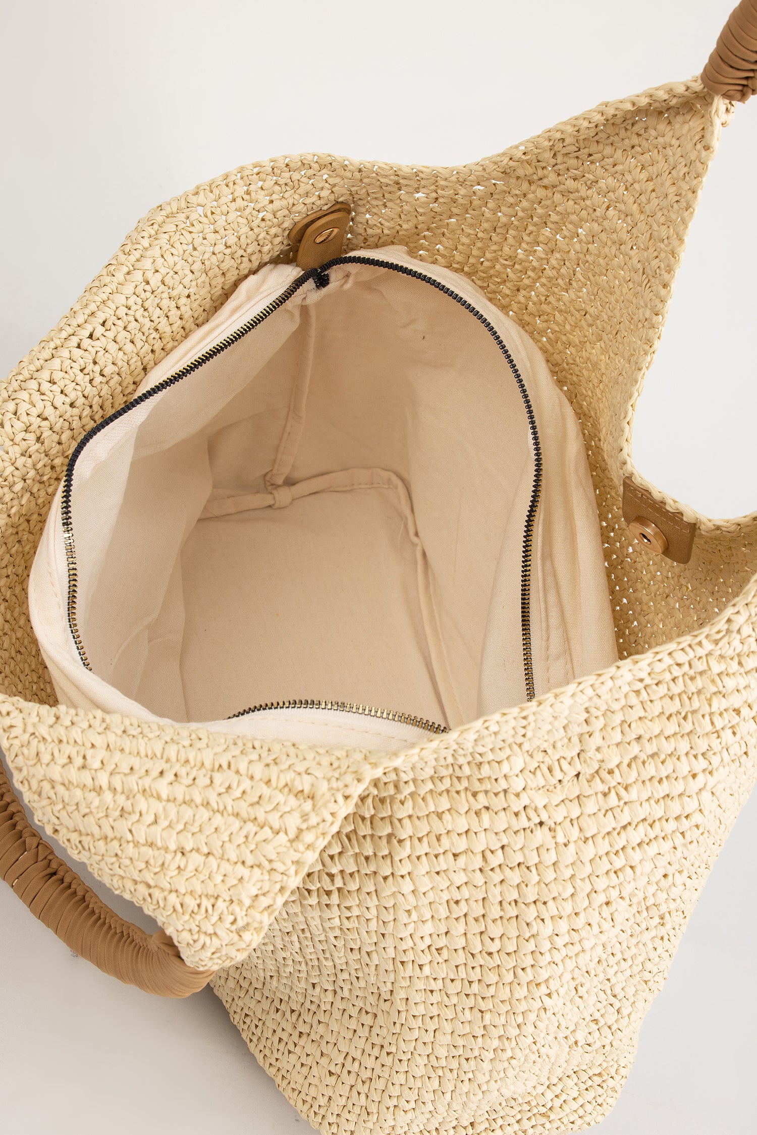 Woven Straw Bag - Beige
