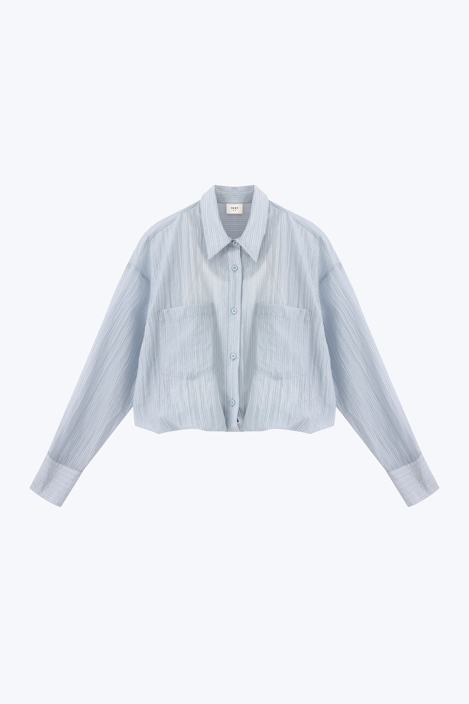 Faux Two-Piece Blouse - Light Blue