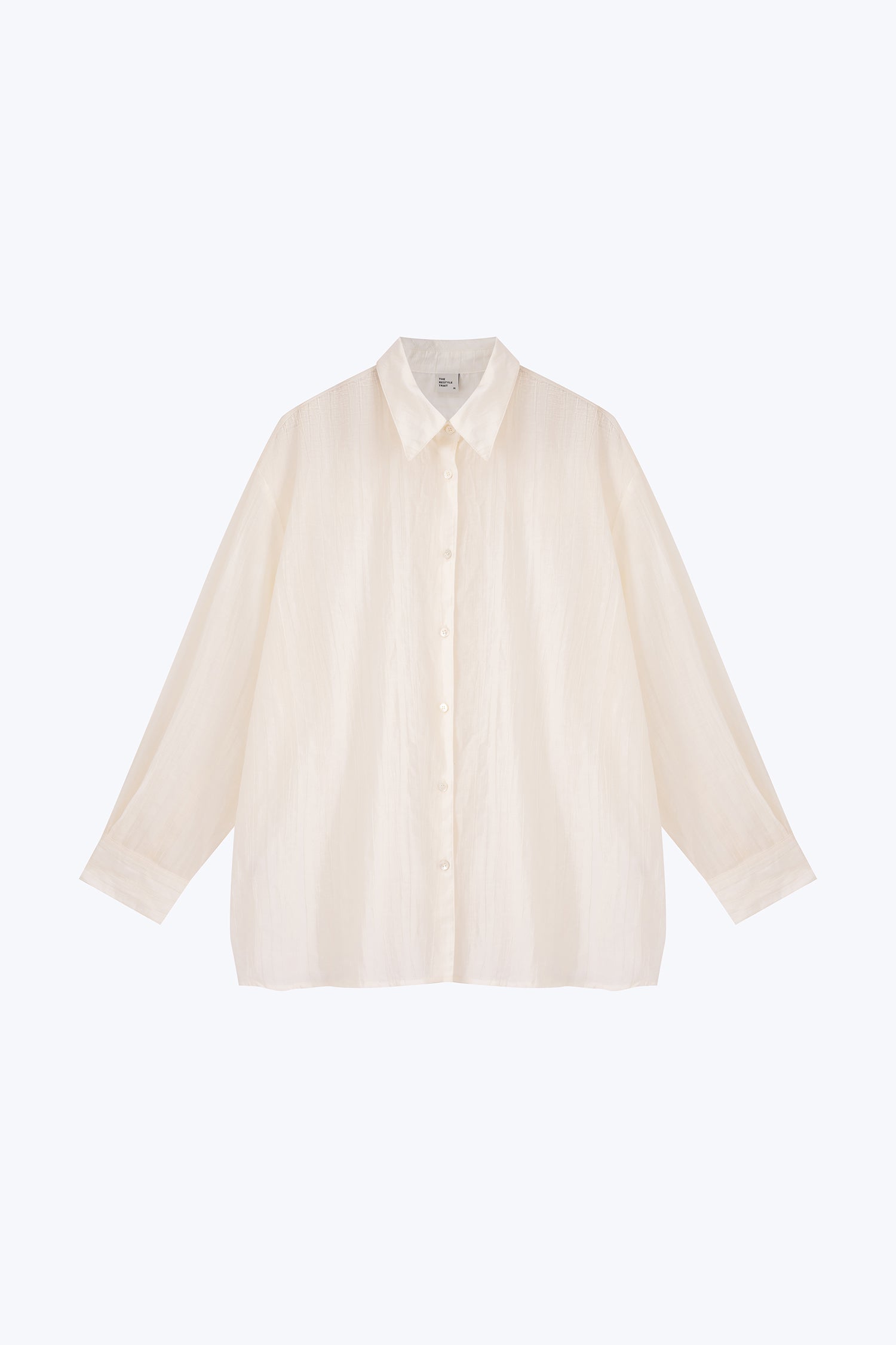 Button Up Long Sleeve Blouse - Cream