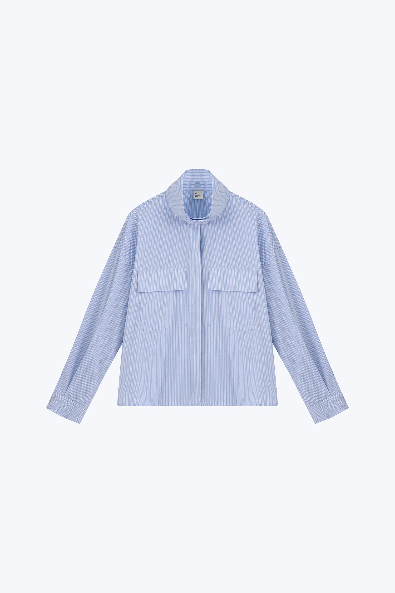 Patch Pocket Blouse - Blue Stripes