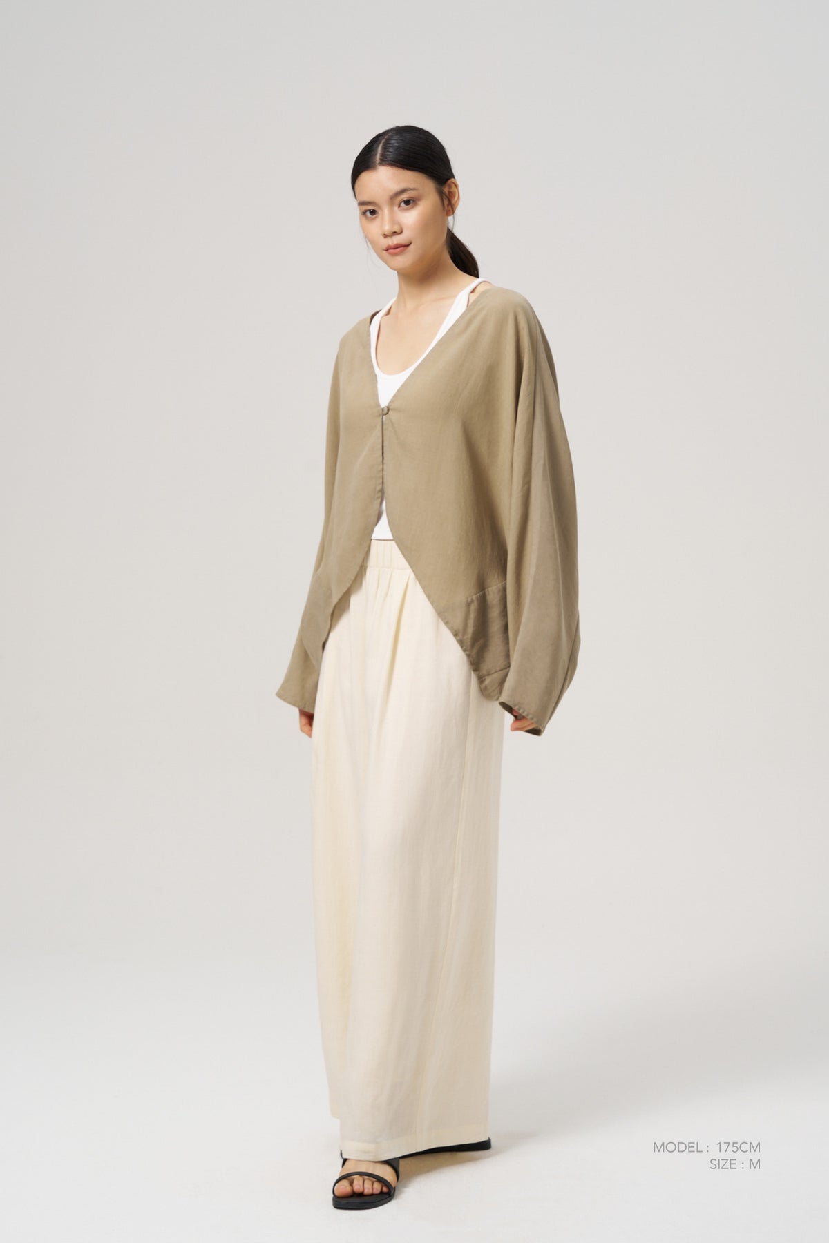 Draped Kimono - Dark Sage