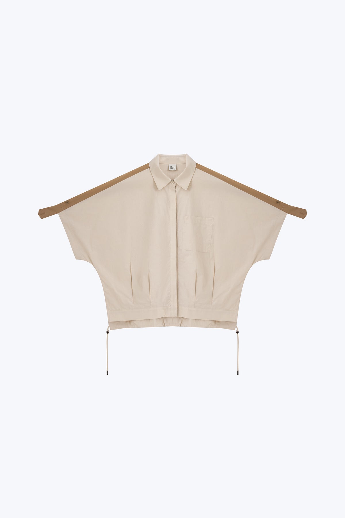 Shoulder Contrast Blouse - Sand