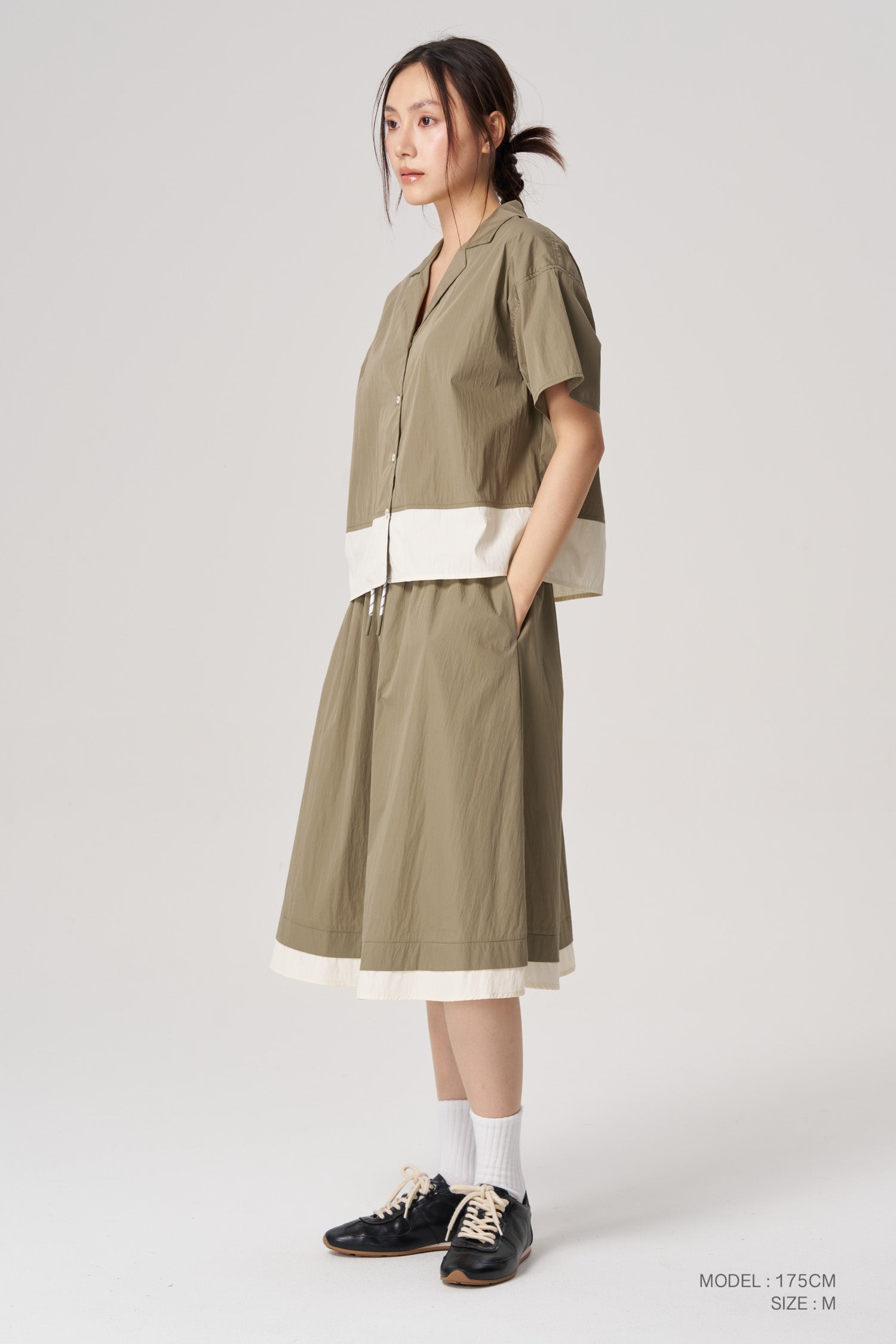 Colourblock Shirt - Army Green