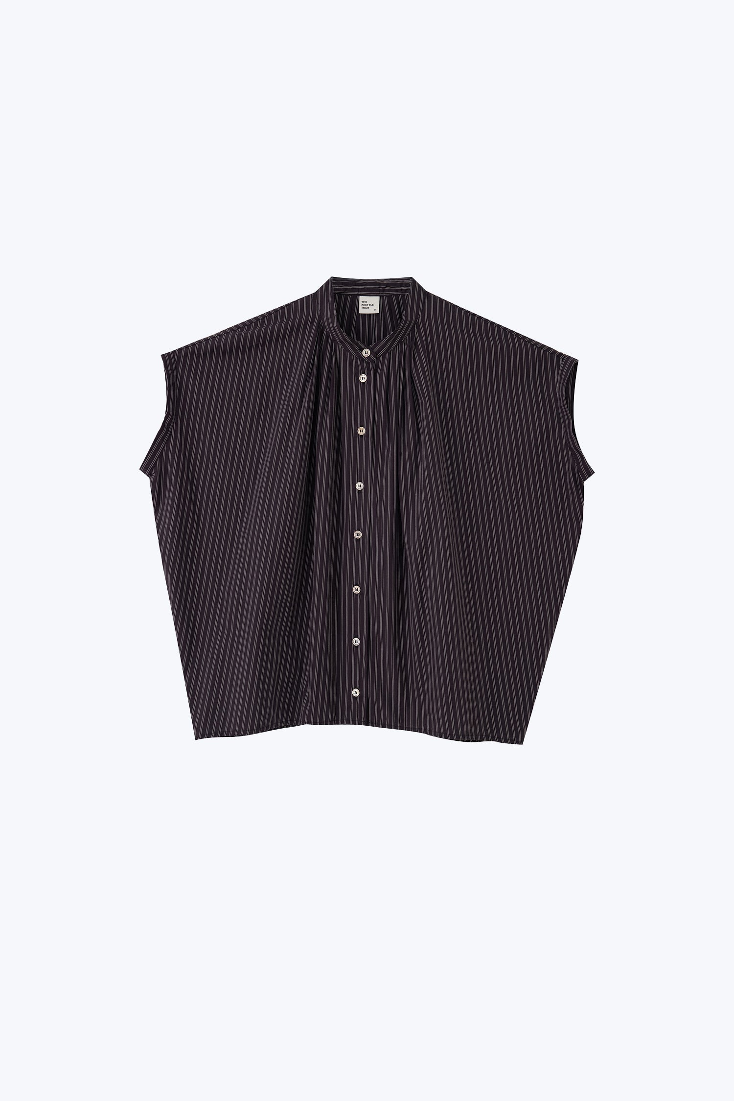 Striped Pleated Blouse - Stripes Mustard