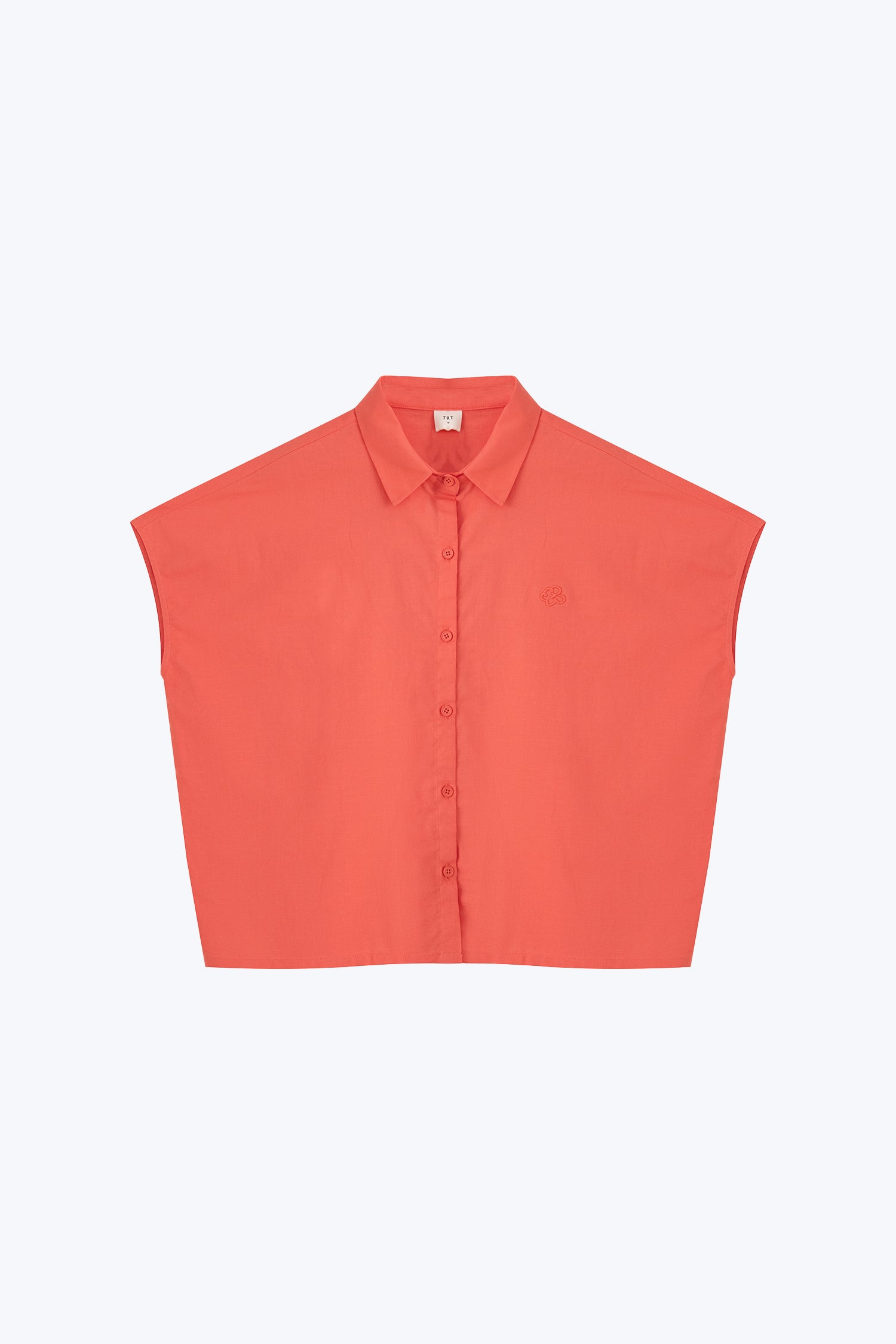 Button Front Blouse - Coral