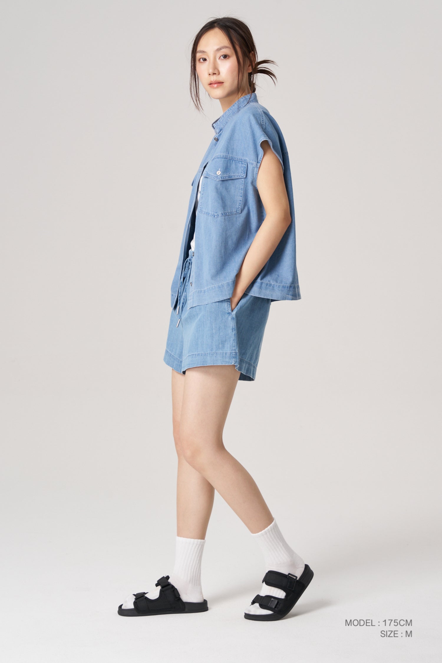 Denim Oversized Blouse - Denim