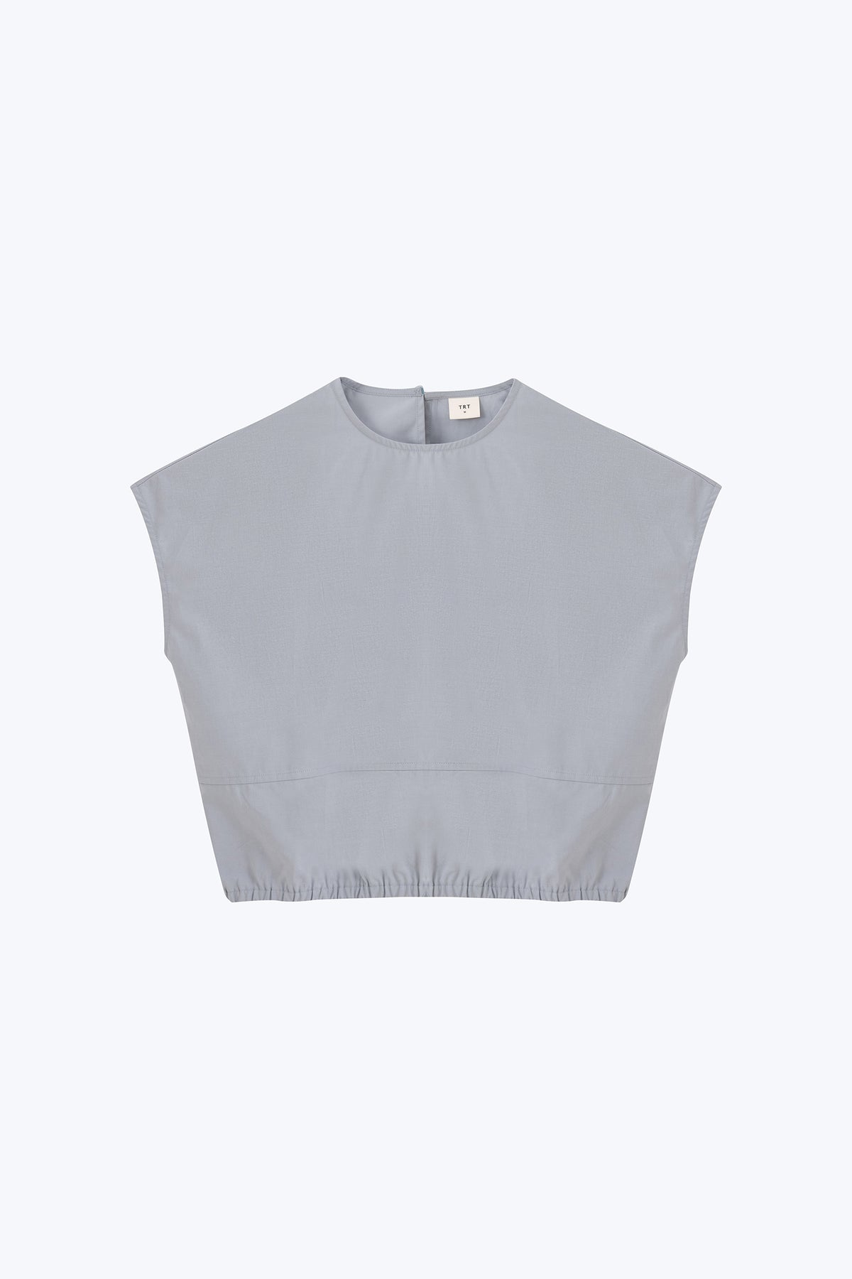 Drawcord Hem Blouse - Dusty Blue