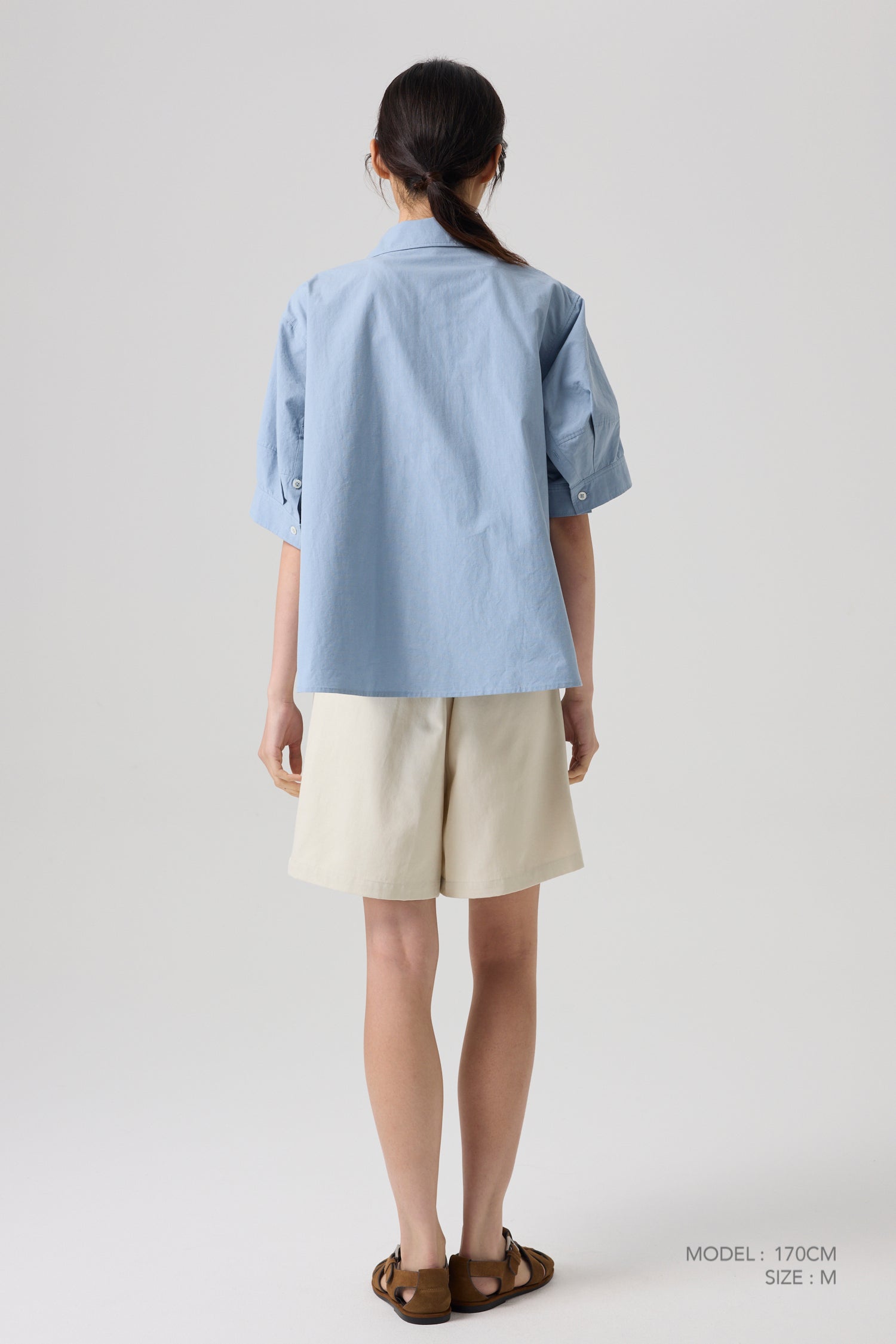 Patch Pocket Blouse - Grey Blue